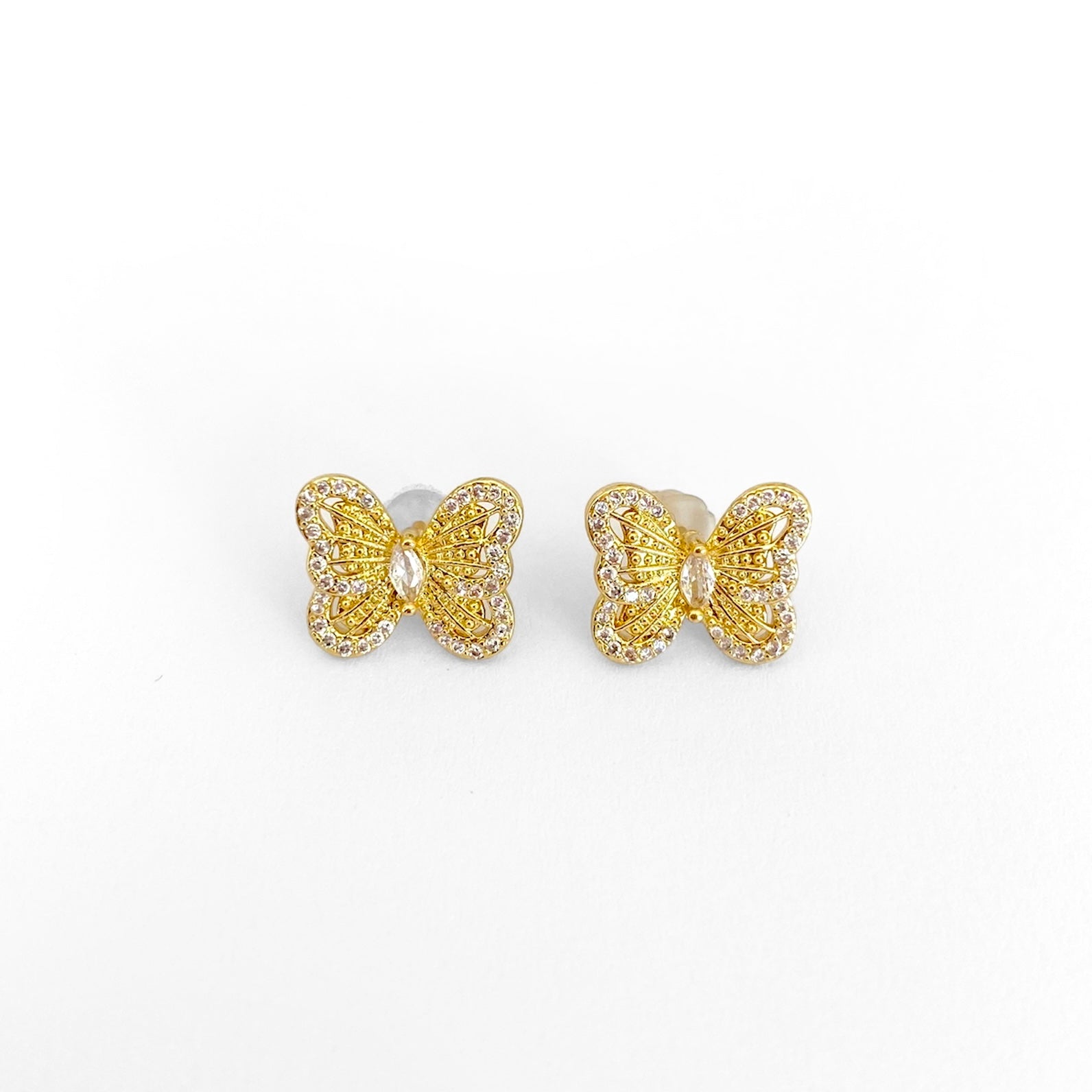 Broqueles mariposa zirconia