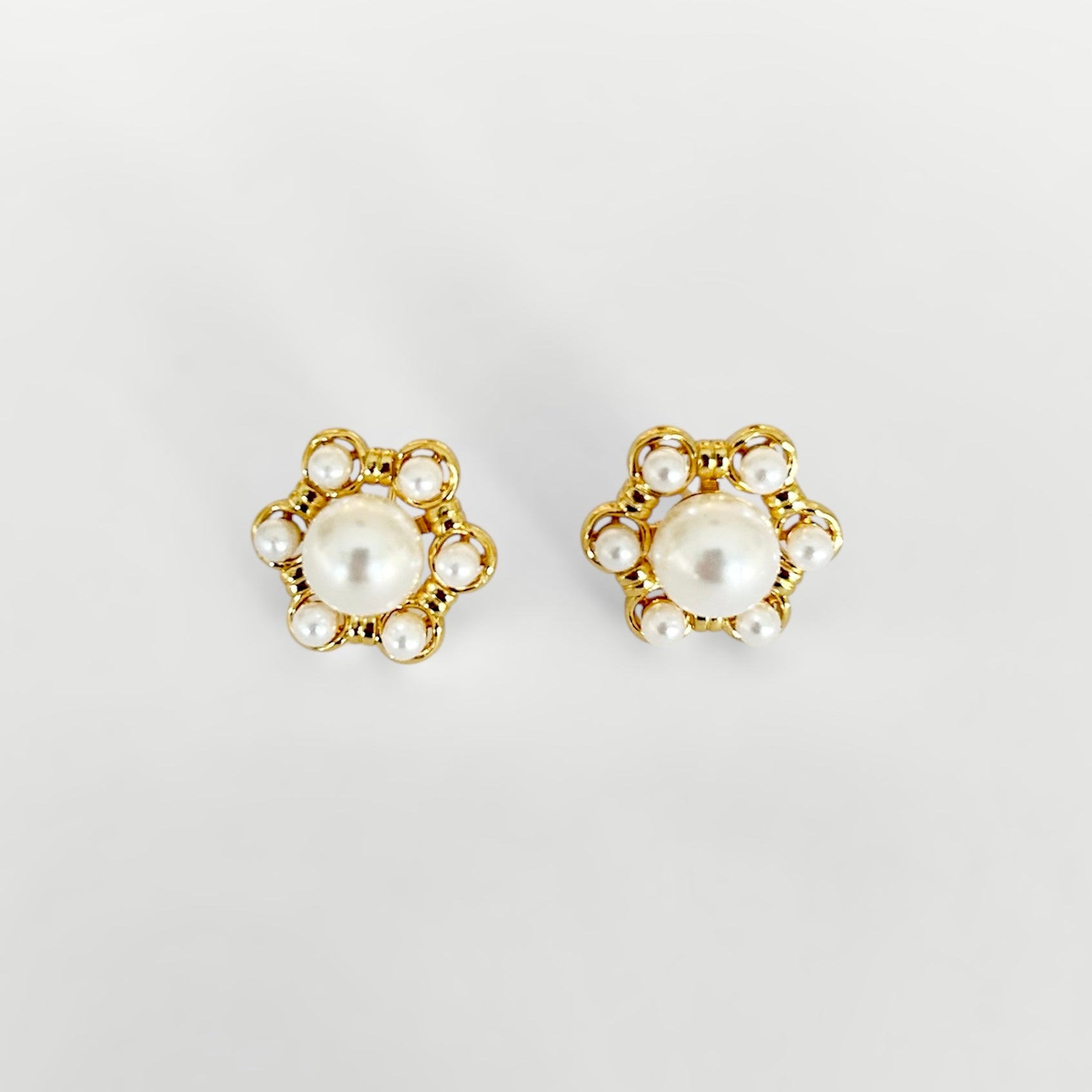 Aretes flor de perlas