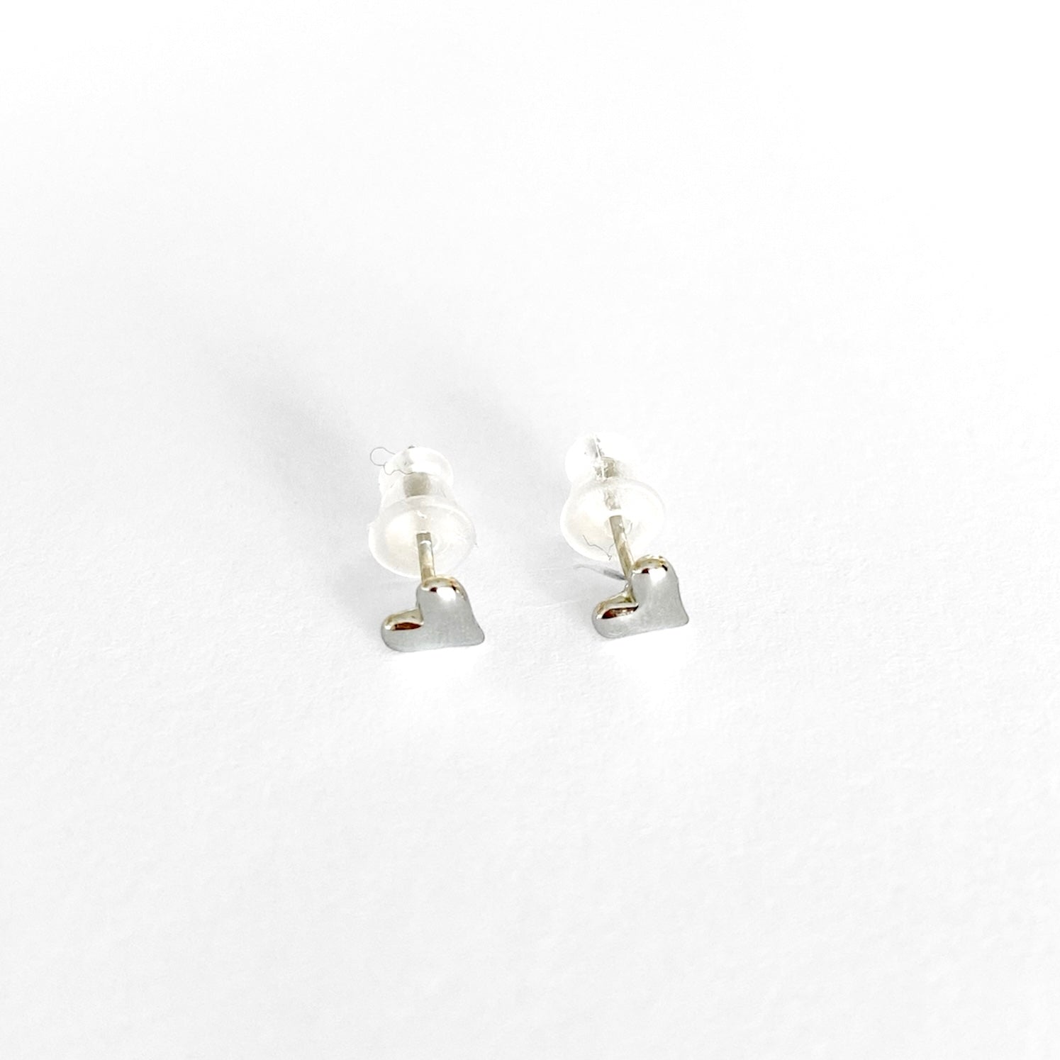 Broqueles mini corazón silver