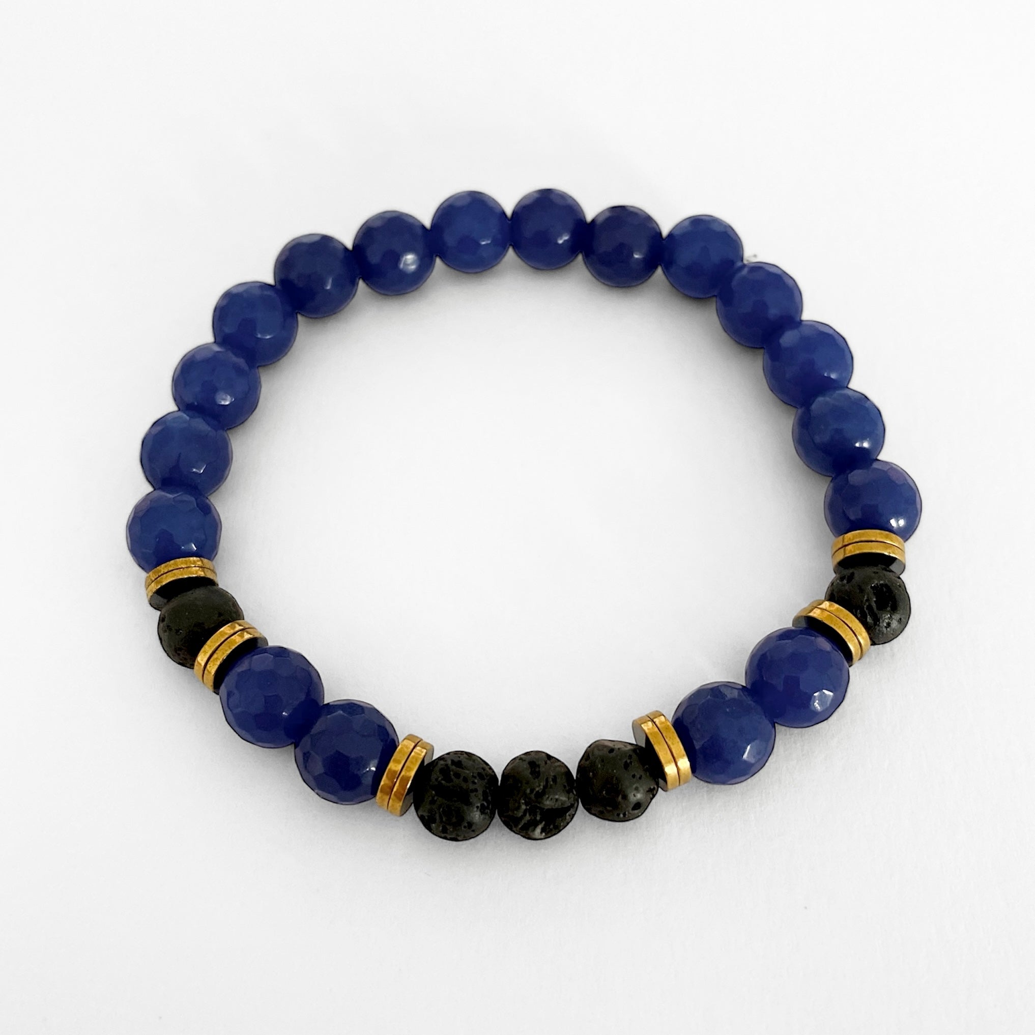 Pulsera azul piedra lava