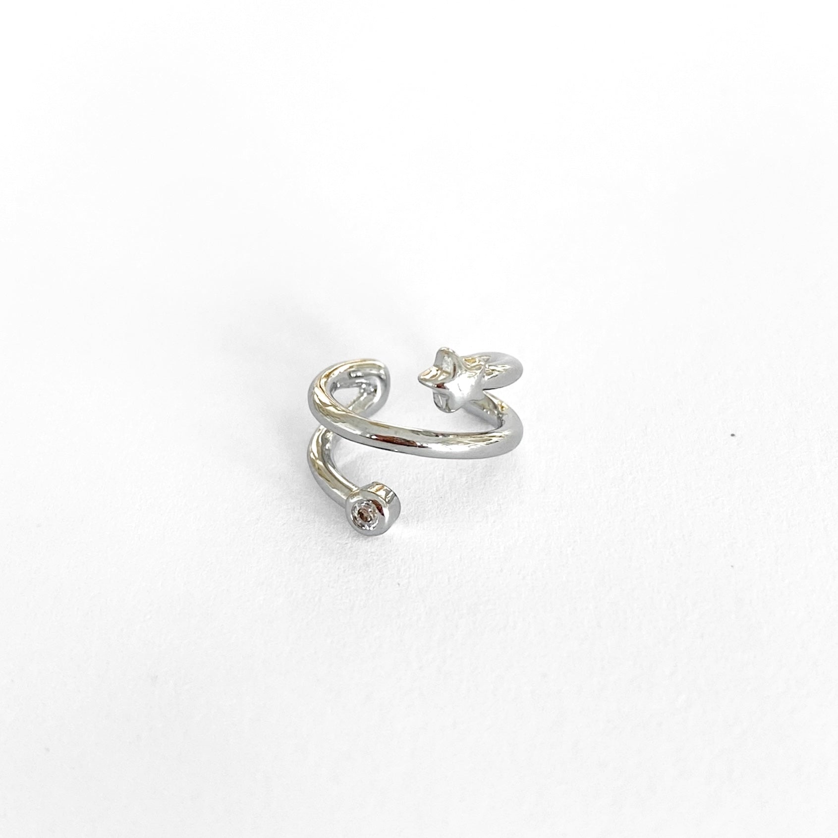Ear cuff plateado estrella/zirconia