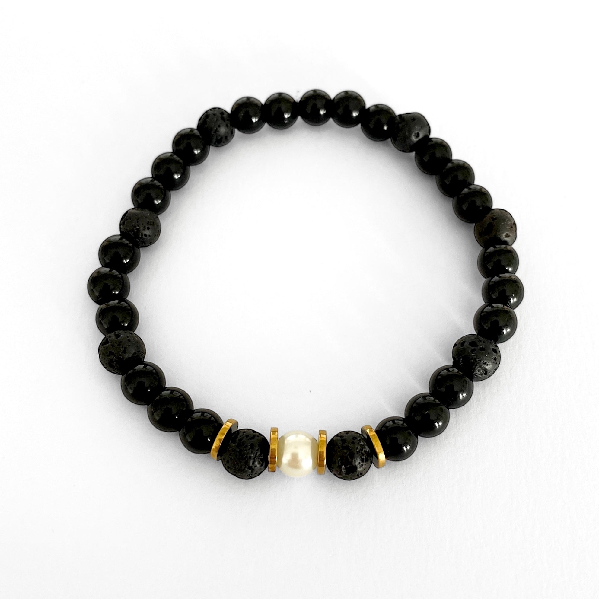 Pulsera negra perla