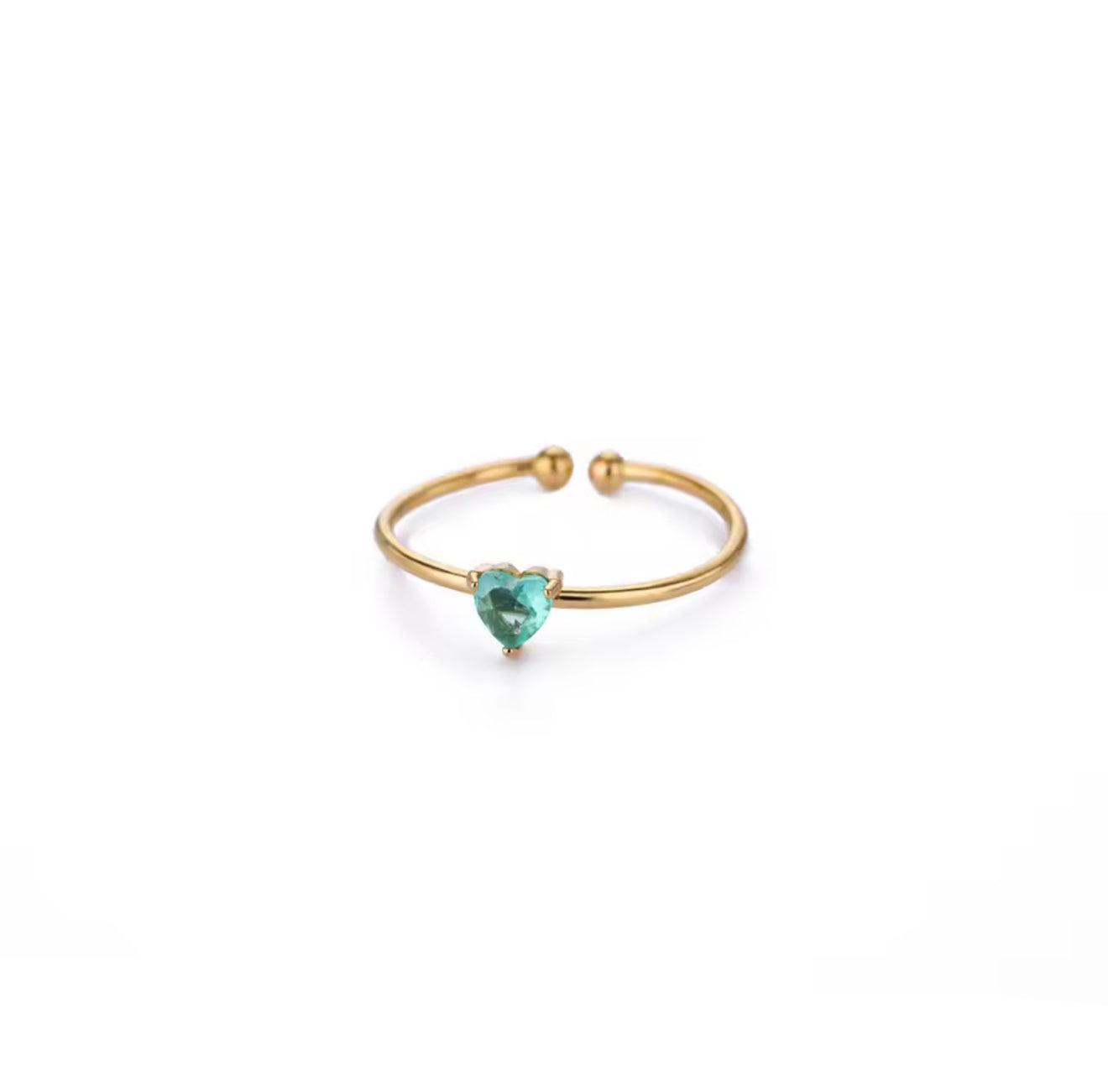 Anillo corazon aqua