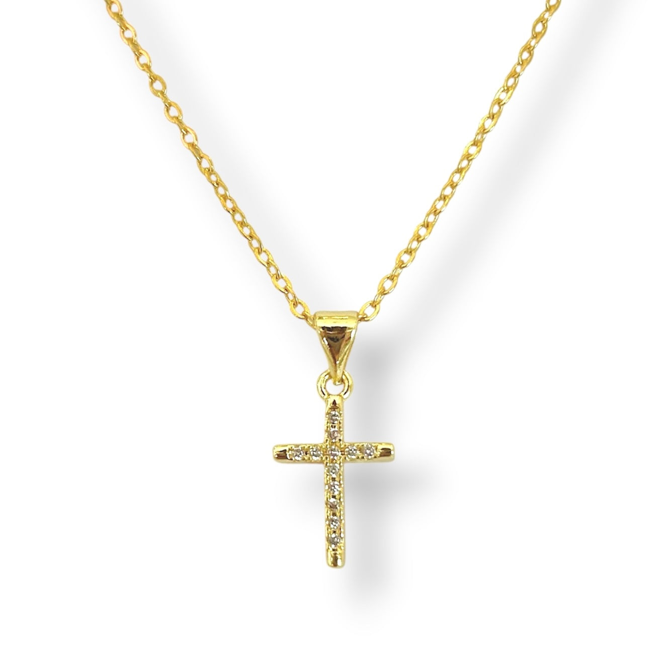 Collar cruz zirc chica