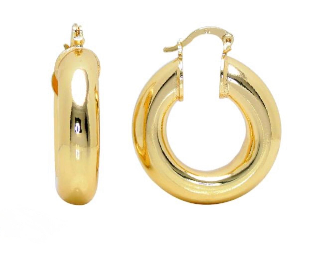 Hoops lisas grandes oro laminado