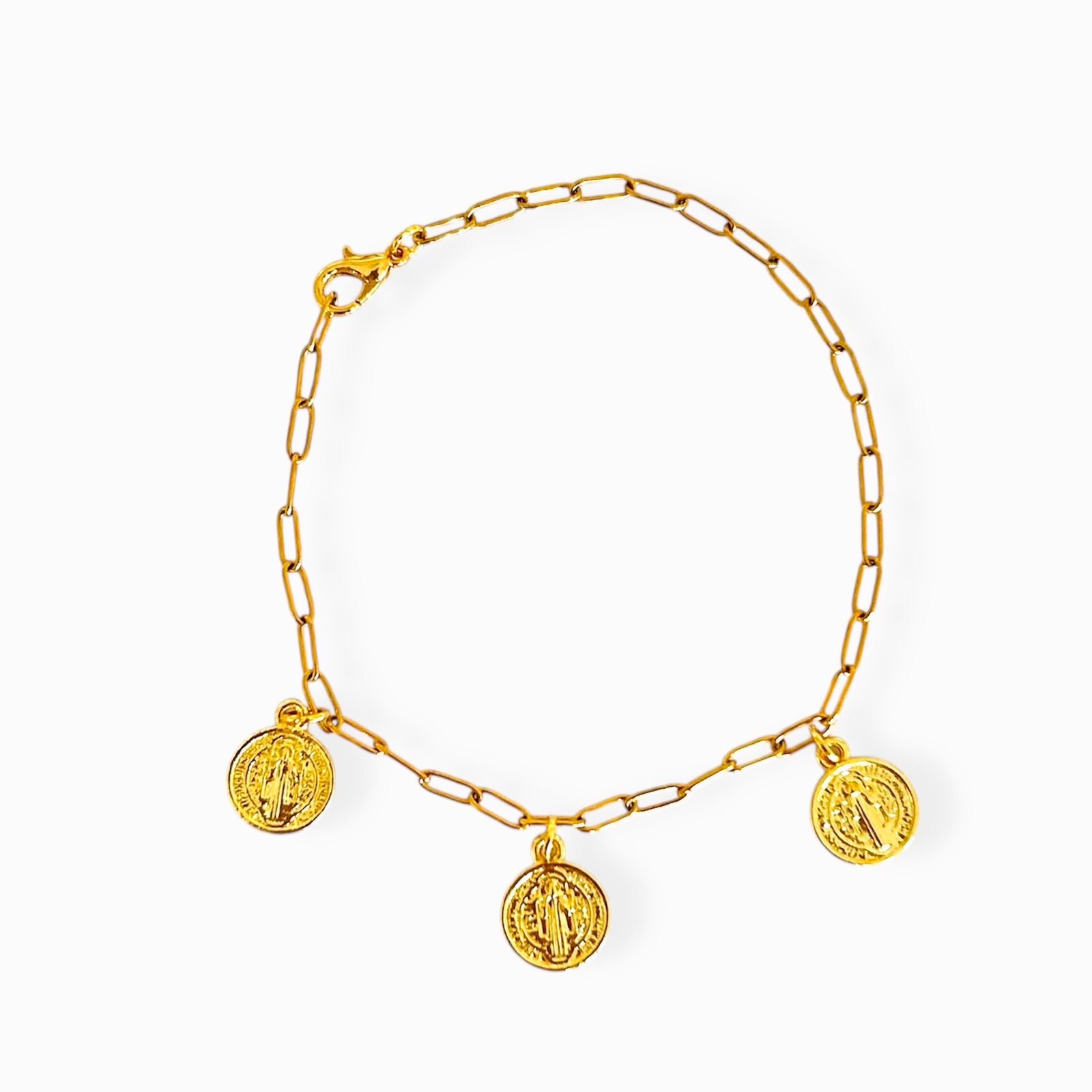 Pulsera san benito dorada