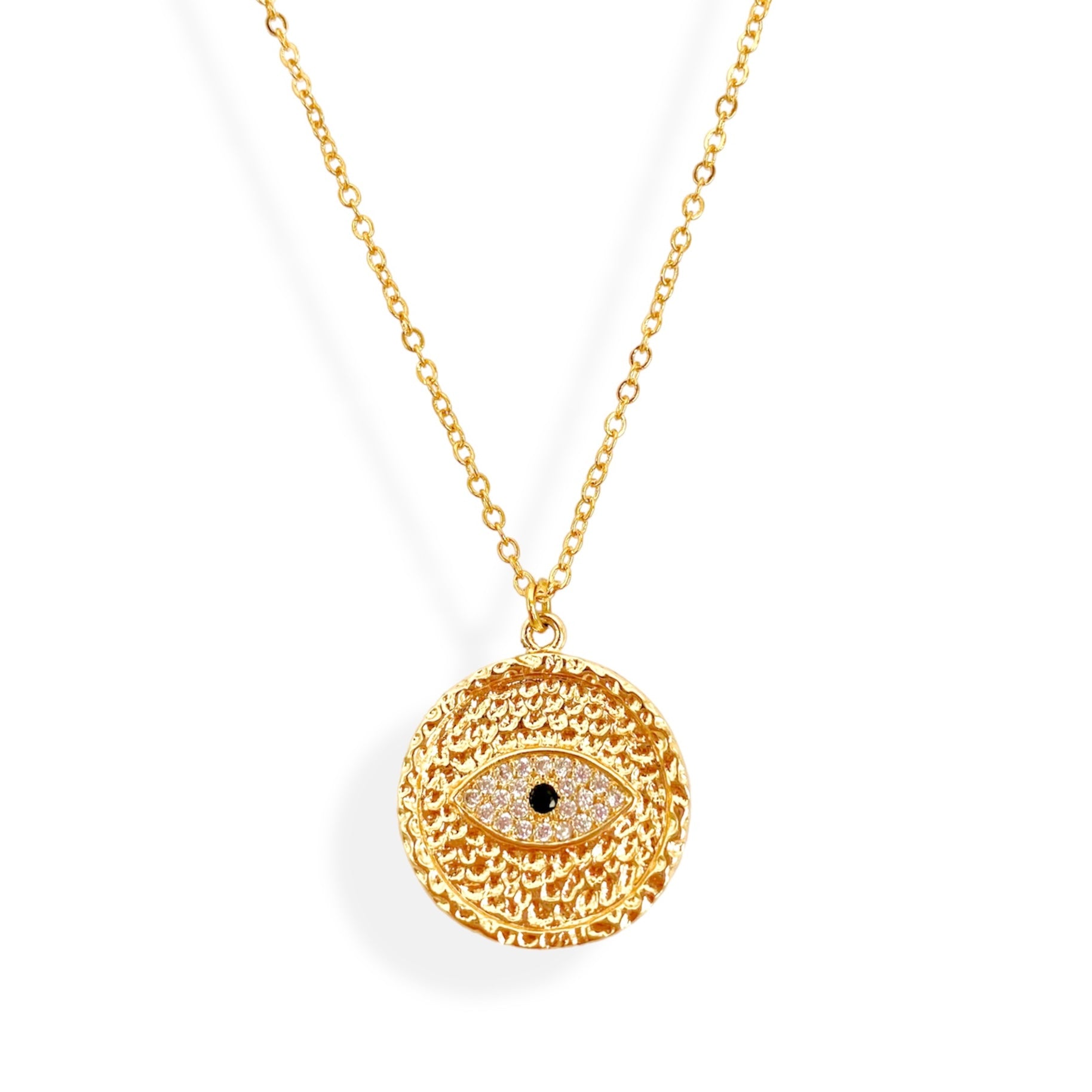 Cadena medalla ojo zirconia