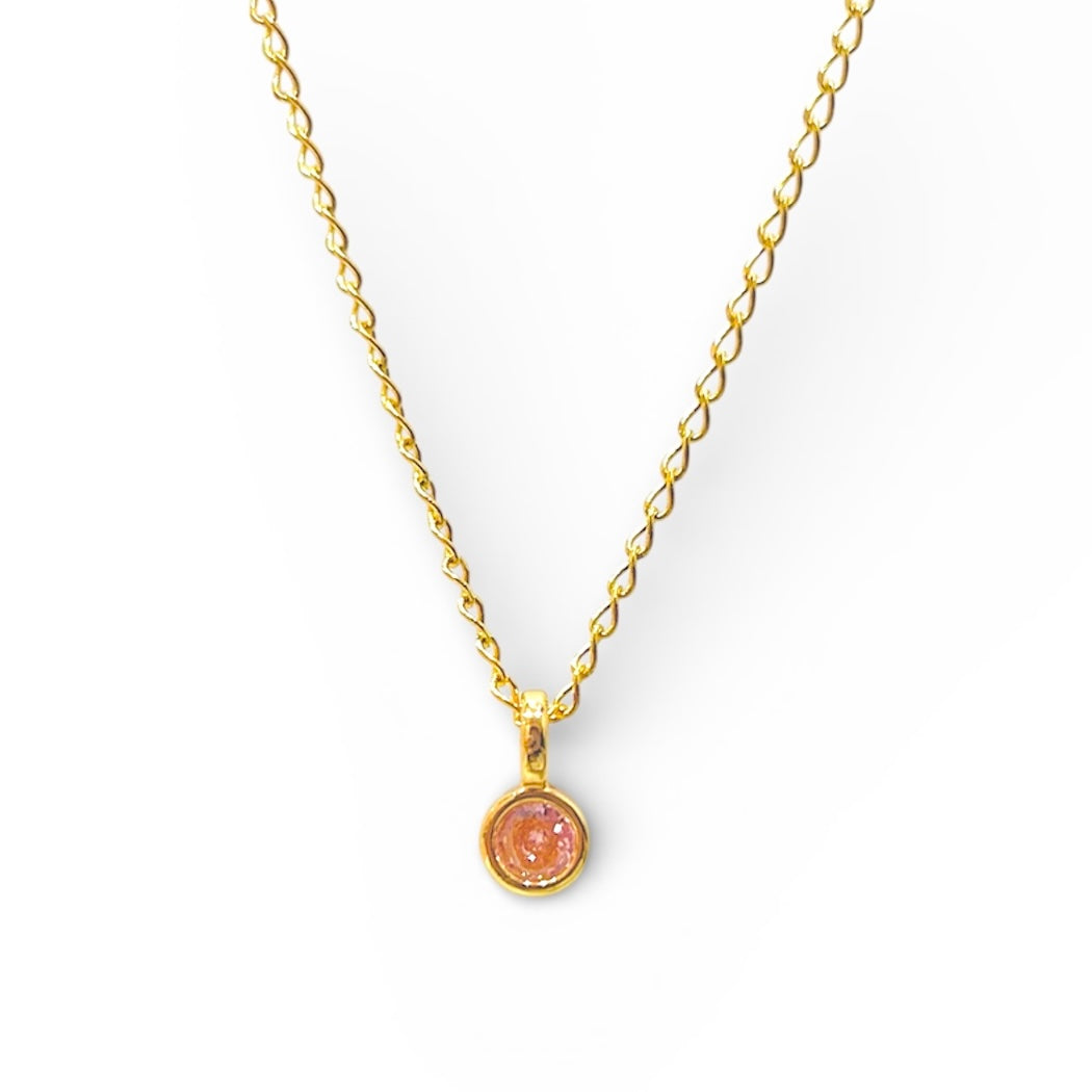 Cadena piedra rosa mini