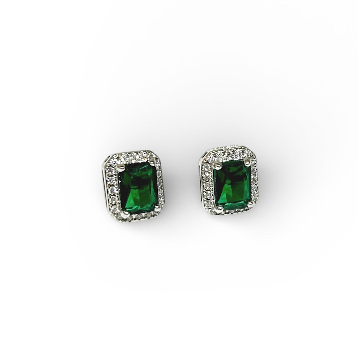 Aretes piedra Esmeralda Plata