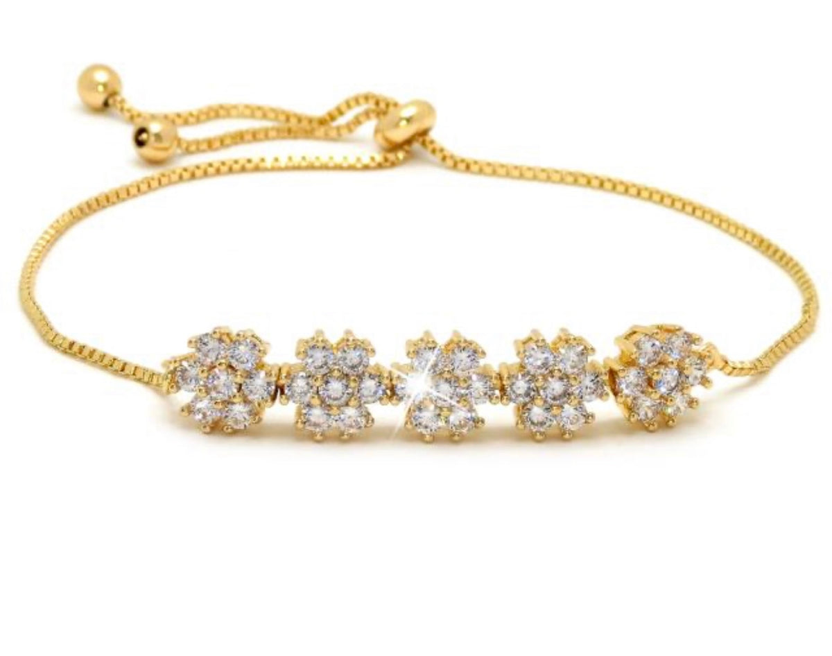 Pulsera flores zirc ajustable