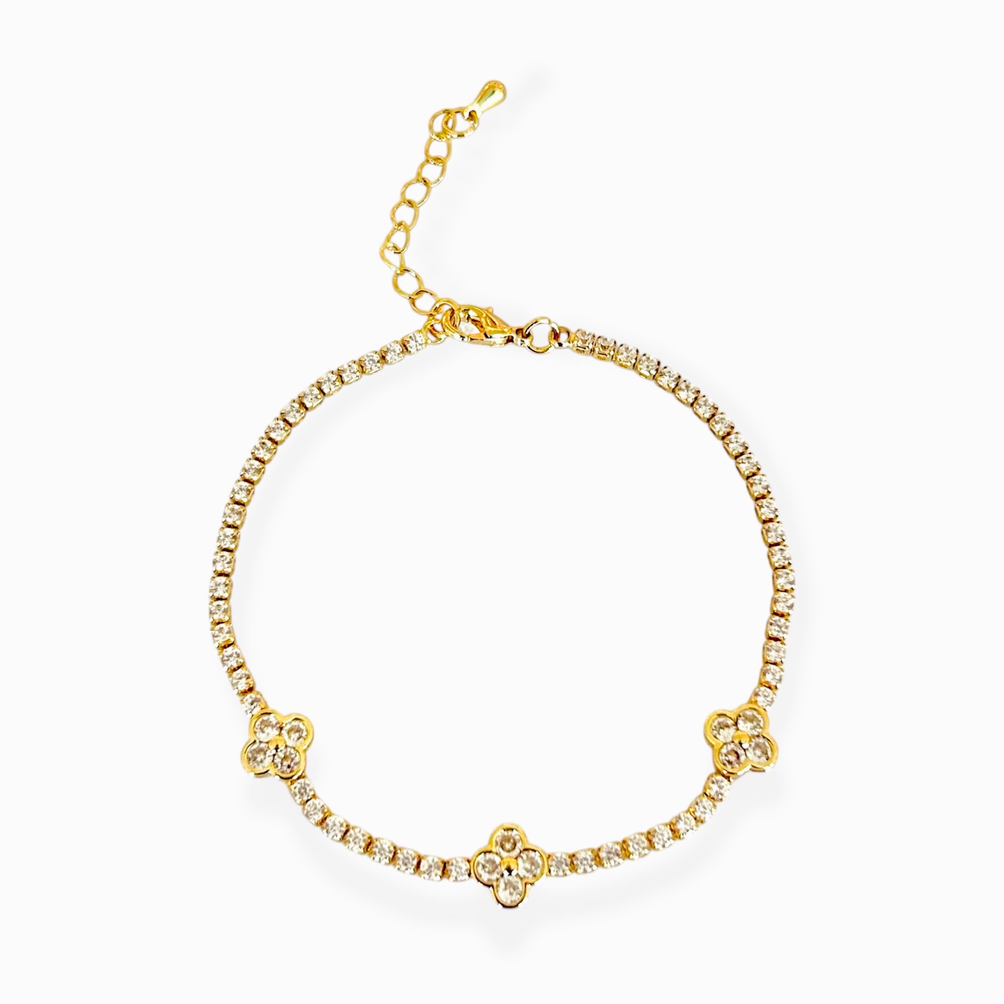 Pulsera tréboles con zirc