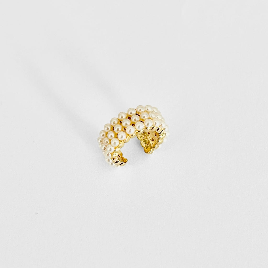 Earcuff triple perlas