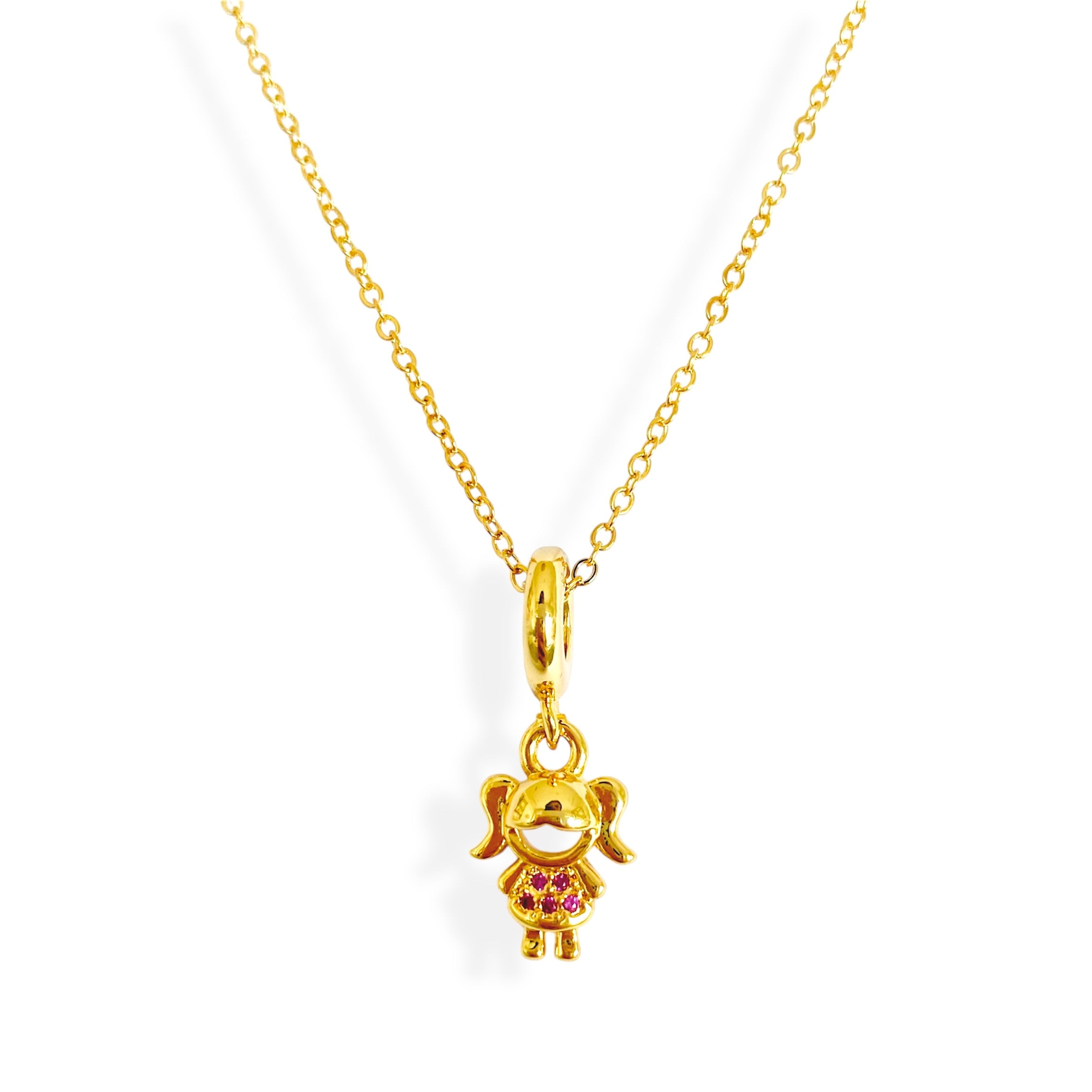Cadena niña zirc rosa