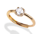 Anillo solitario zirc dorado