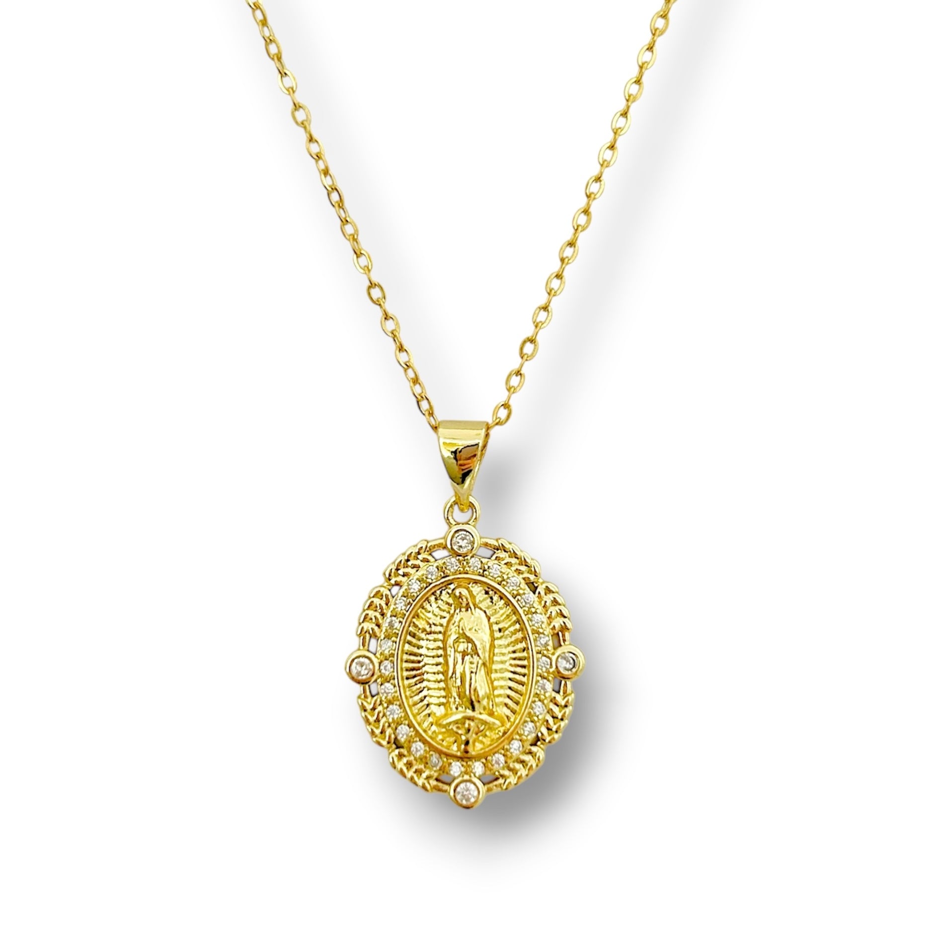 Cadena Virgen mediana zirconia