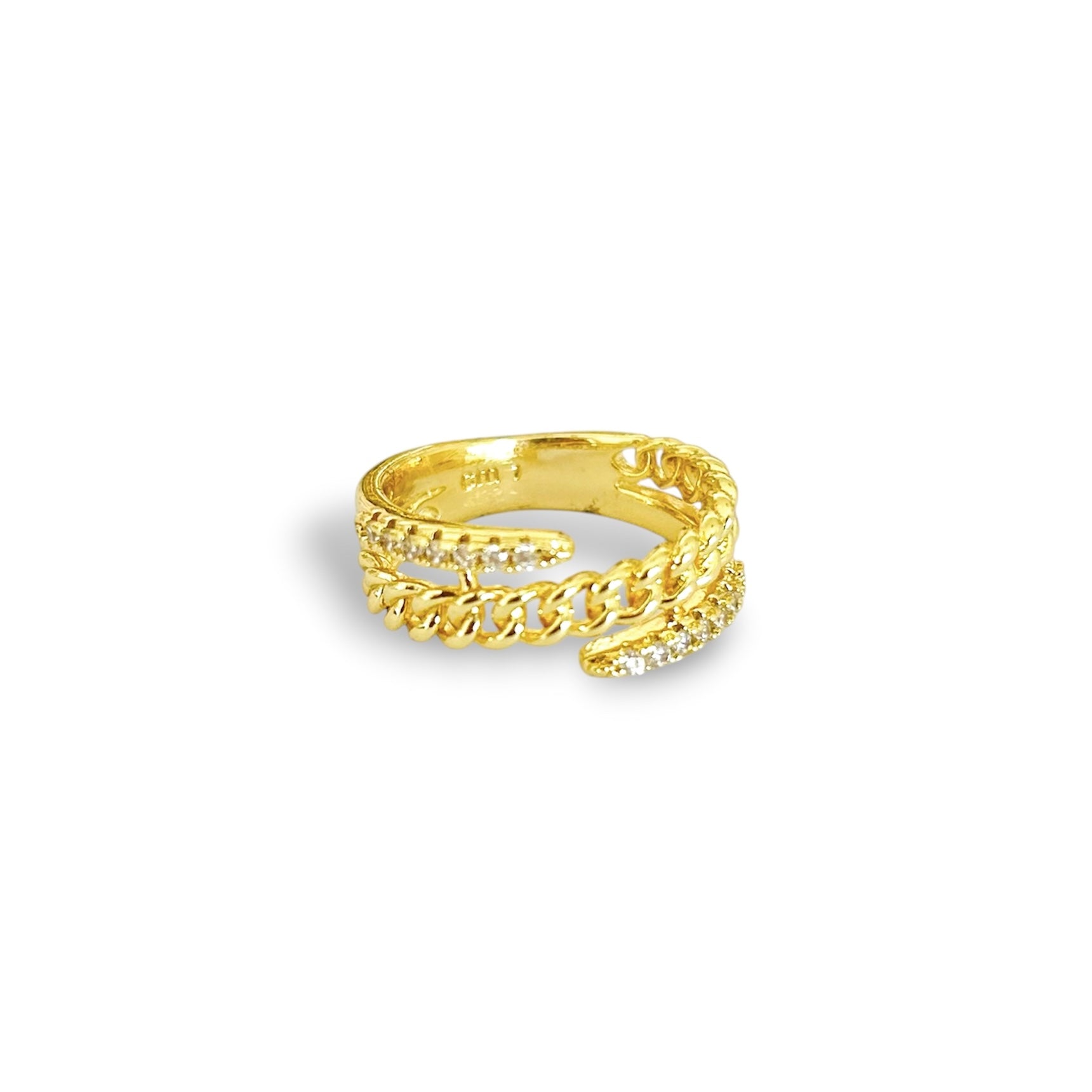 Anillo cadena y zirconia