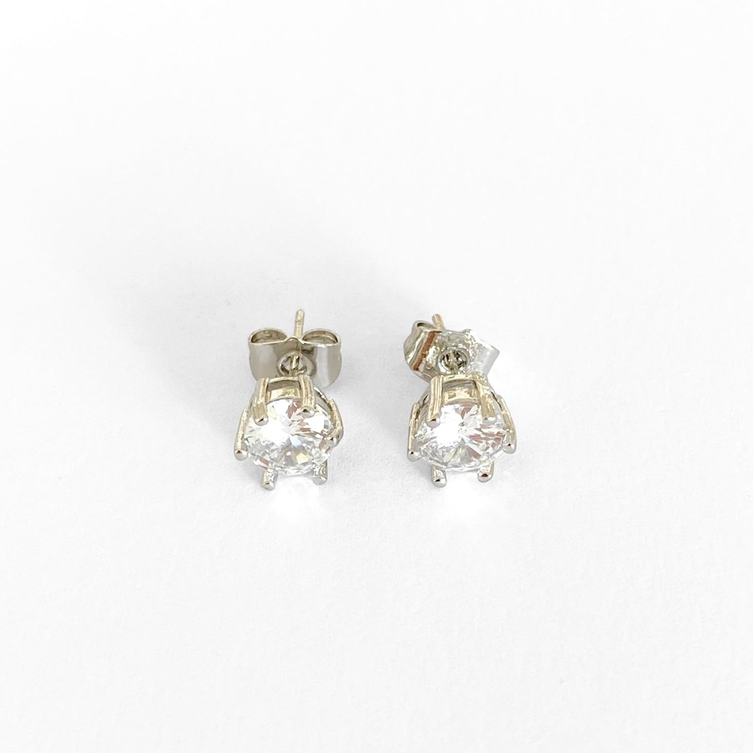 Broqueles zirc circular plata