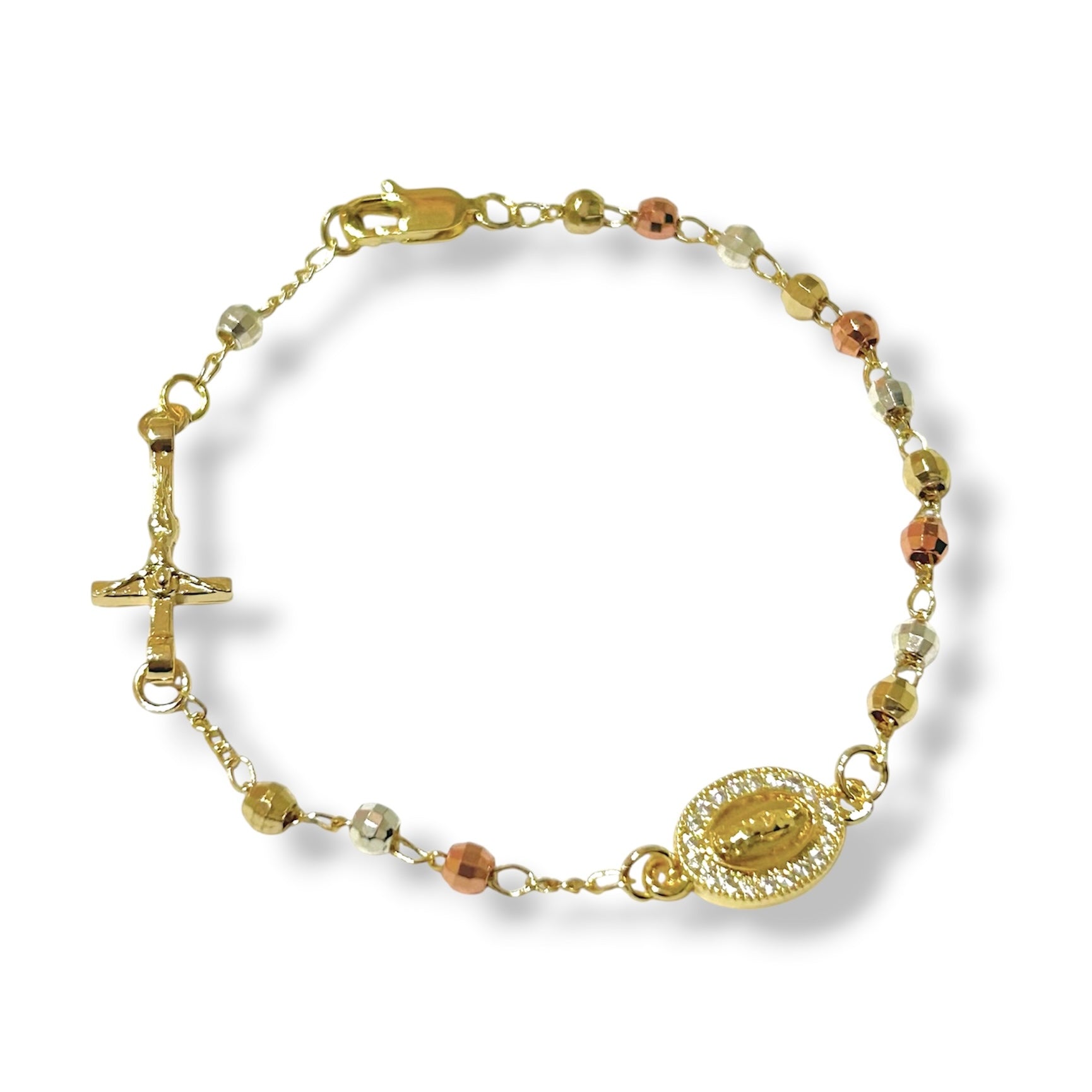 Pulsera Virgen y Cruz