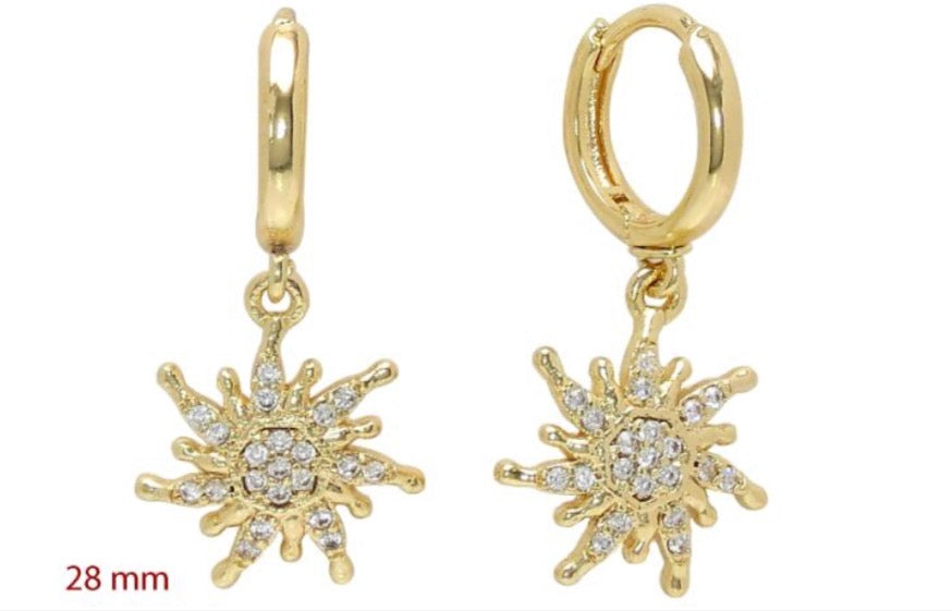 Arete colgante flor circ