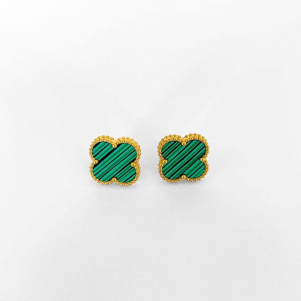 Clover green small earrings