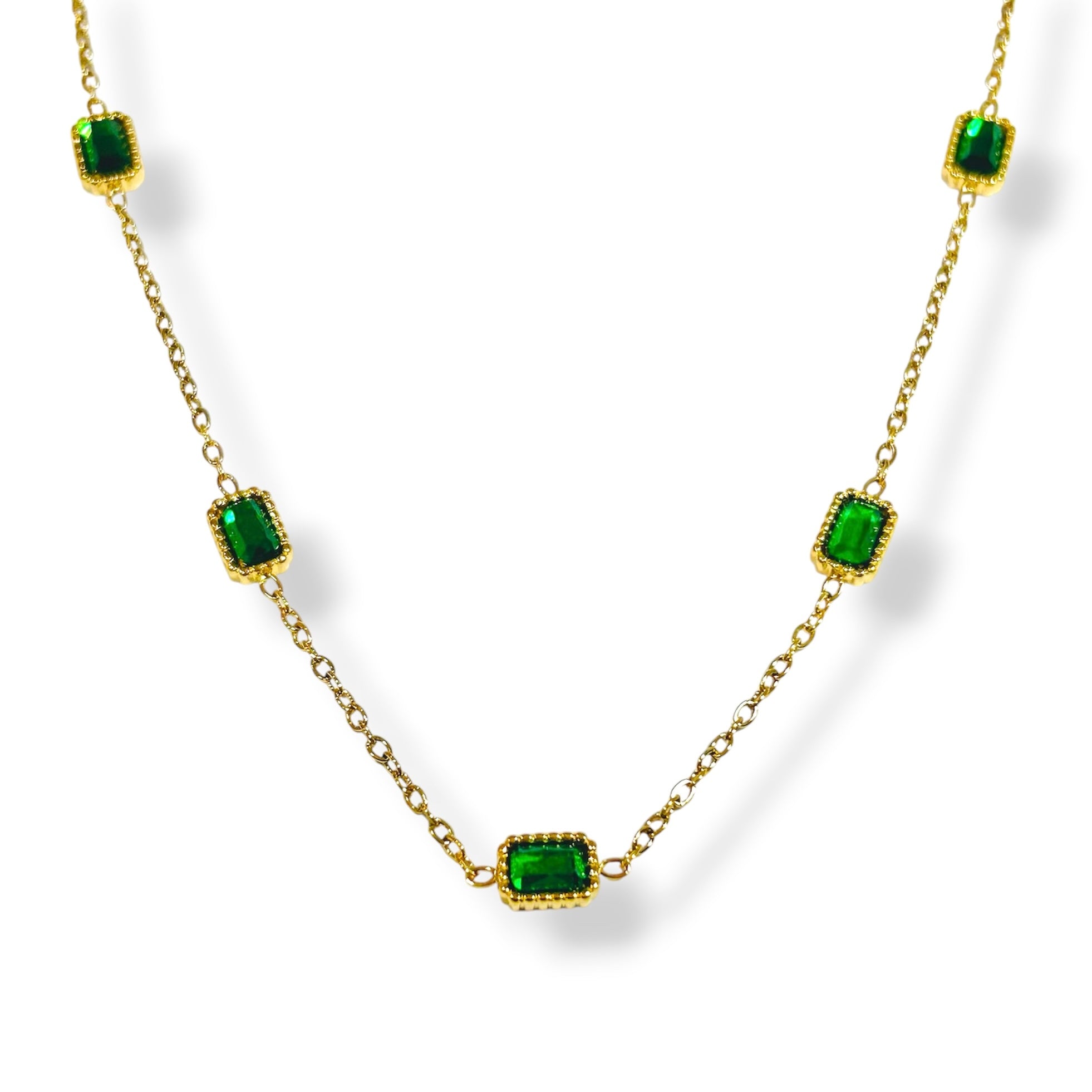 Emerald zirc Necklace