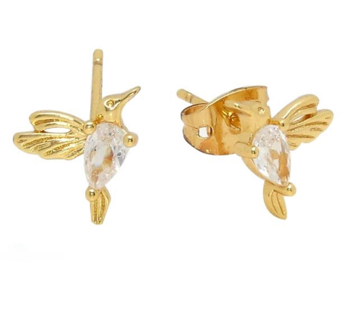 Broqueles colibrí Cubic zirc