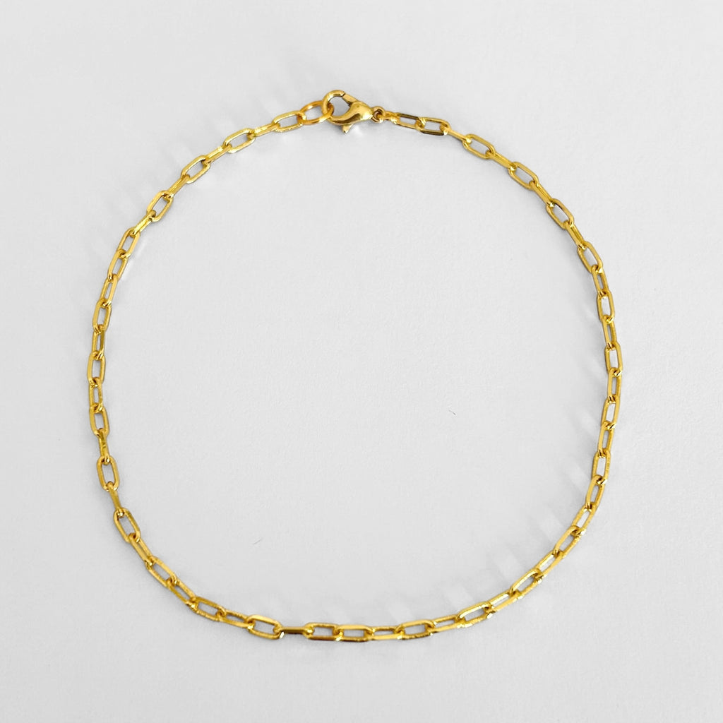 Tobillera eslabón dorado