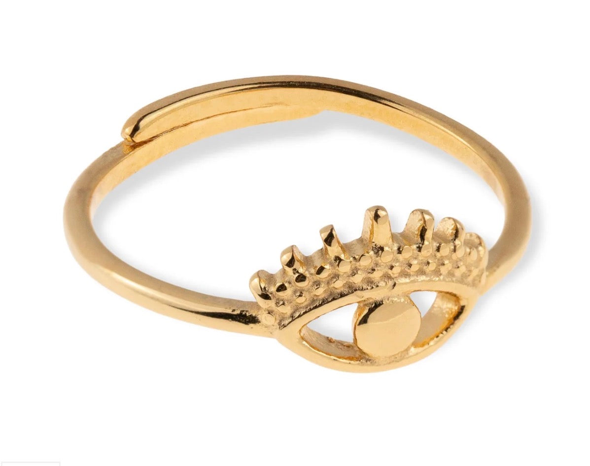 Anillo ojo dorado ajustable