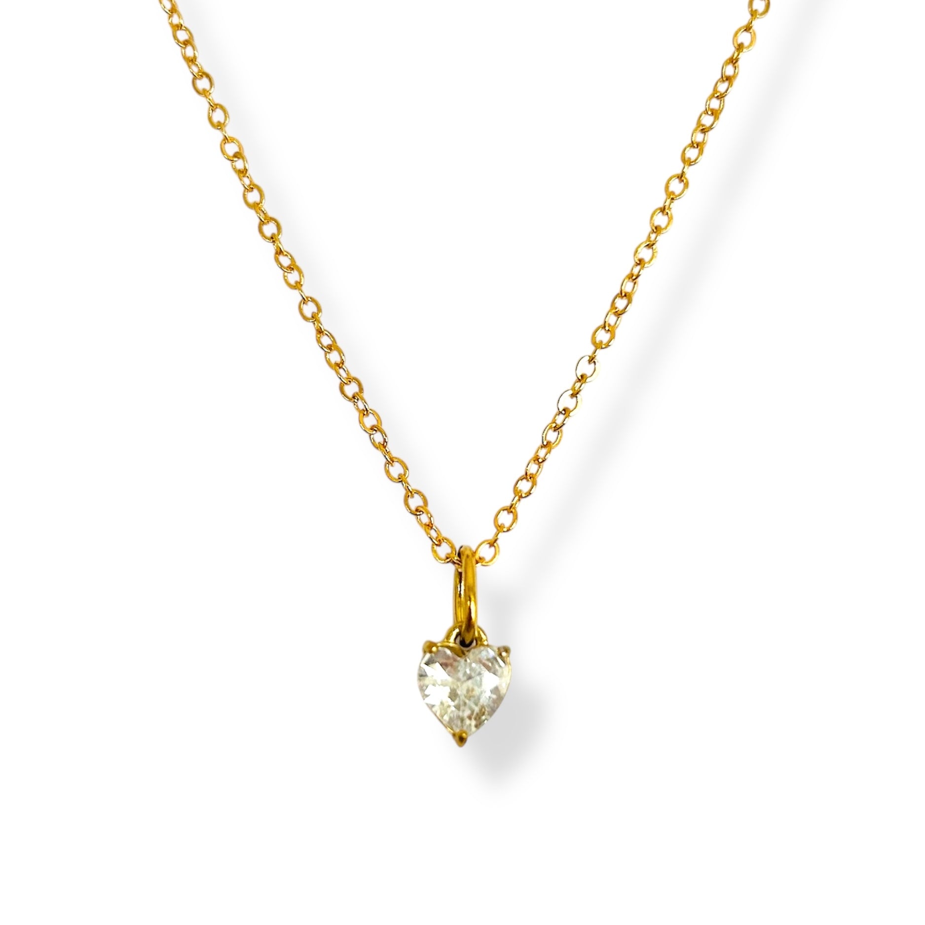 Cadena corazón mini zirconia