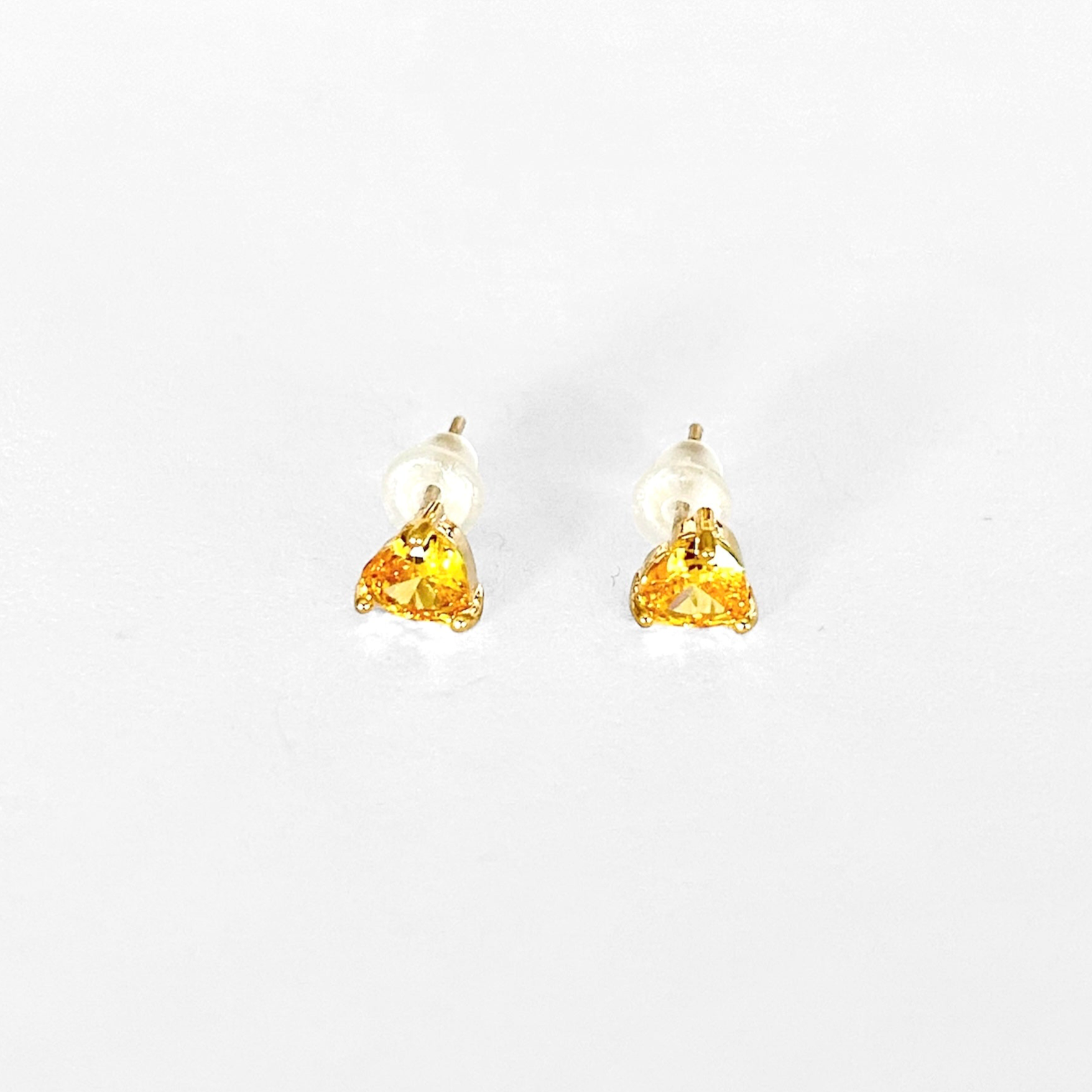 Broqueles corazón piedra amarilla