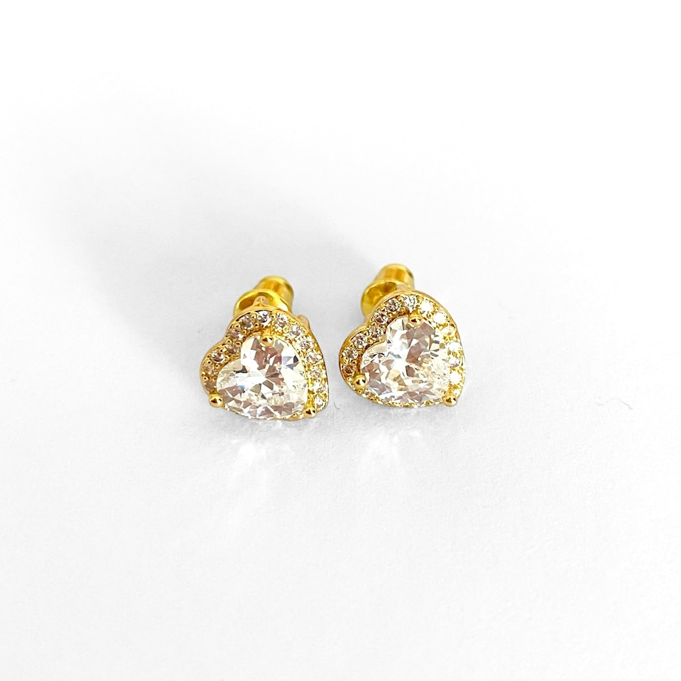 Broqueles corazón zirconia