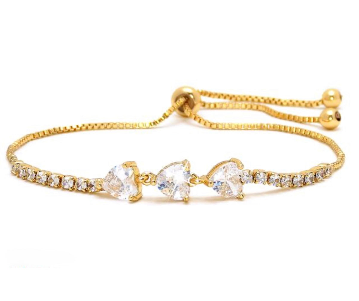 Pulsera corazones zirc ajustable