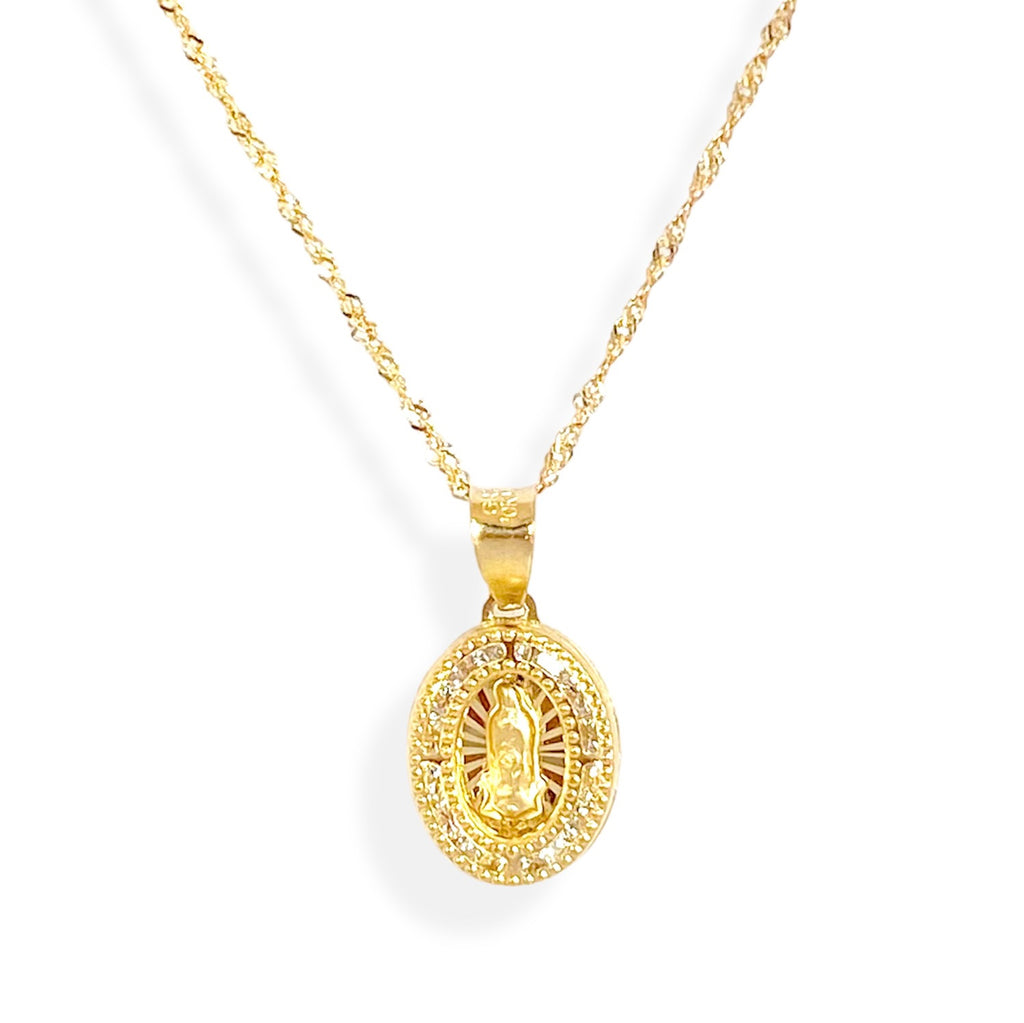 Cadena virgen oval oro 10K