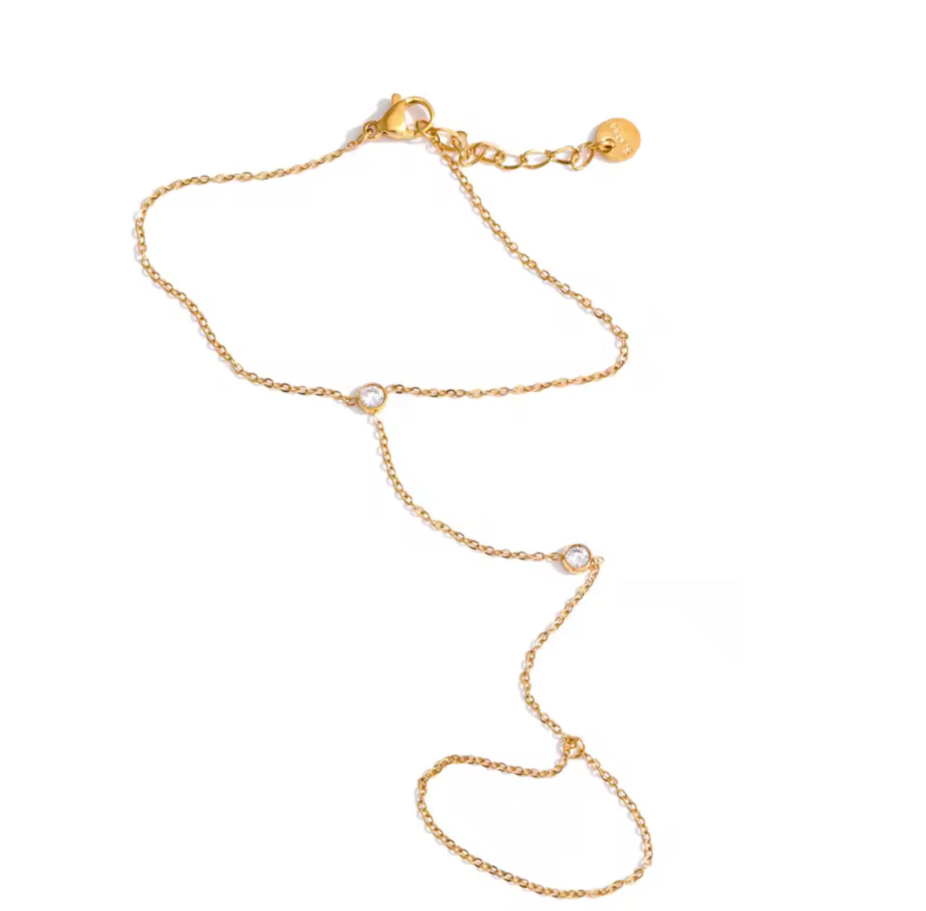 Pulsera anillo cadena con zirc