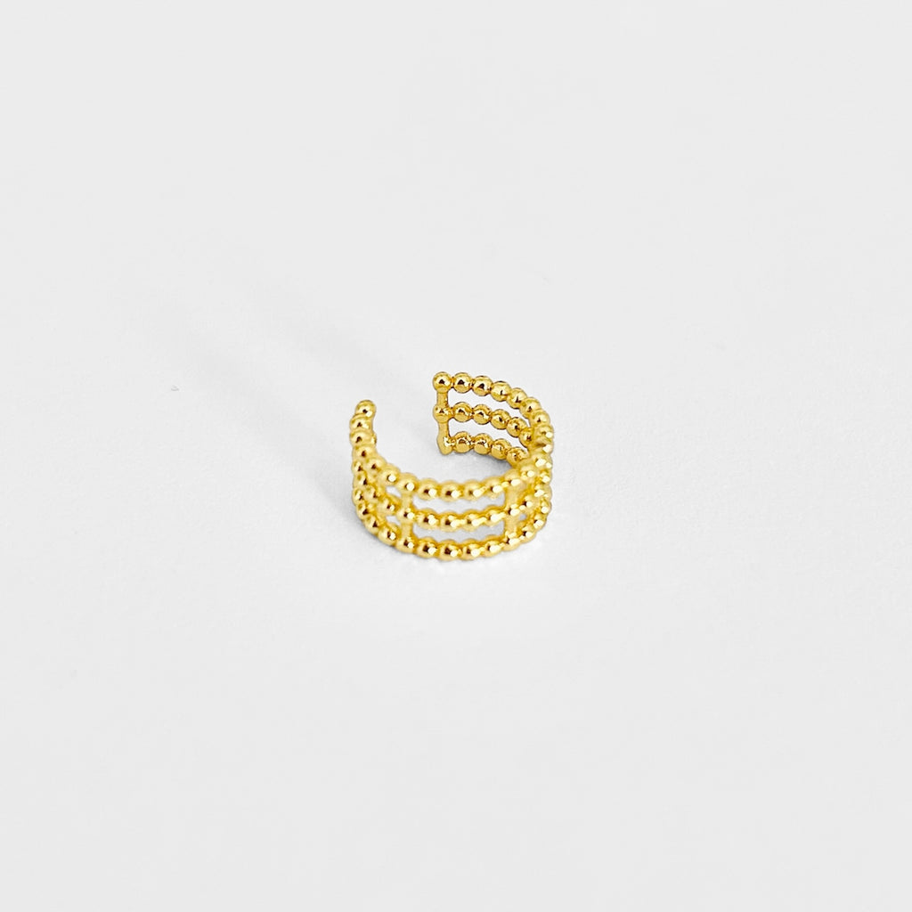 Earcuff triple dorado