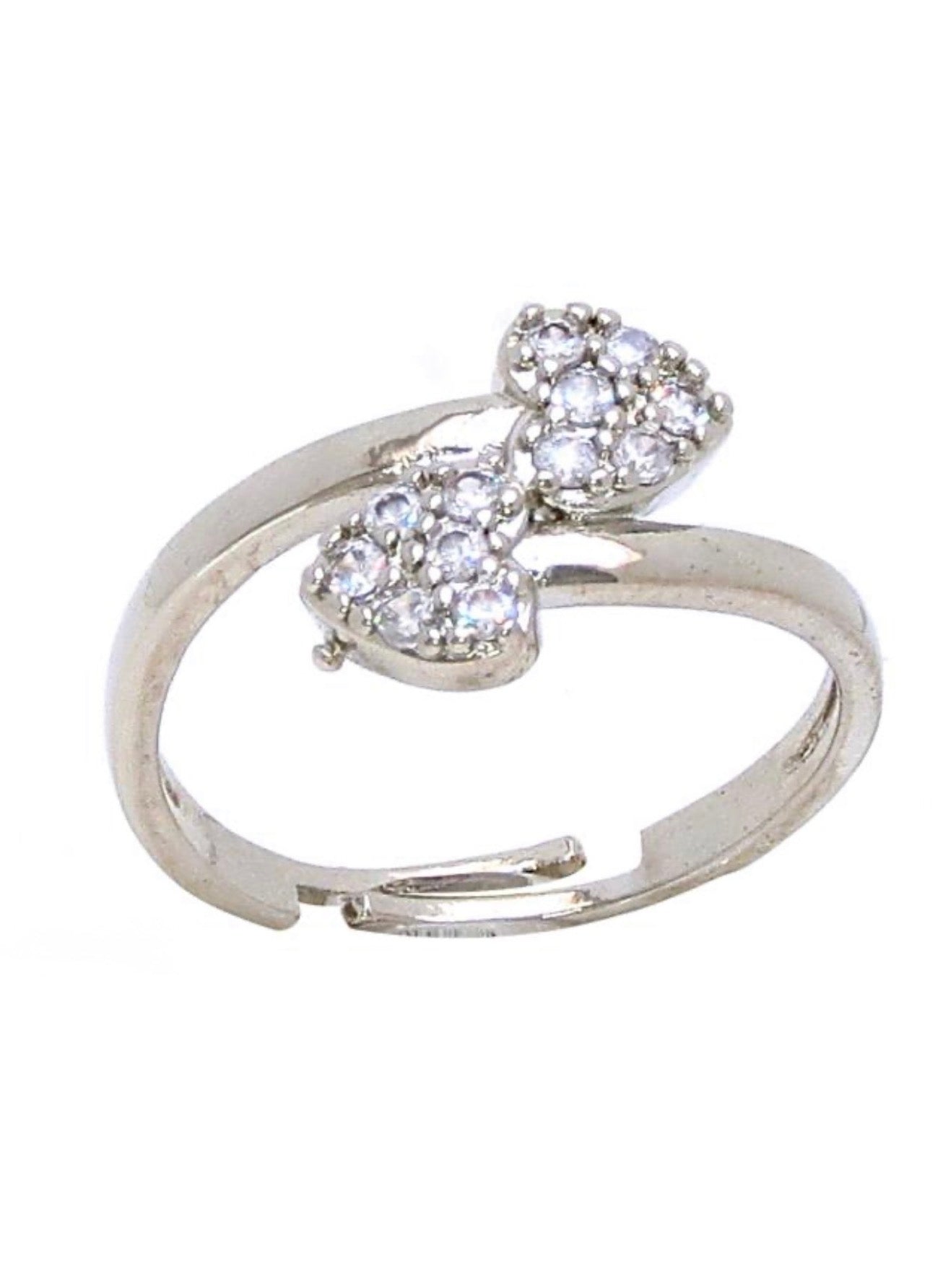 Anillo corazones zirc ajustable
