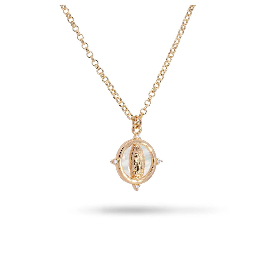 Cadena virgen circular madre perla