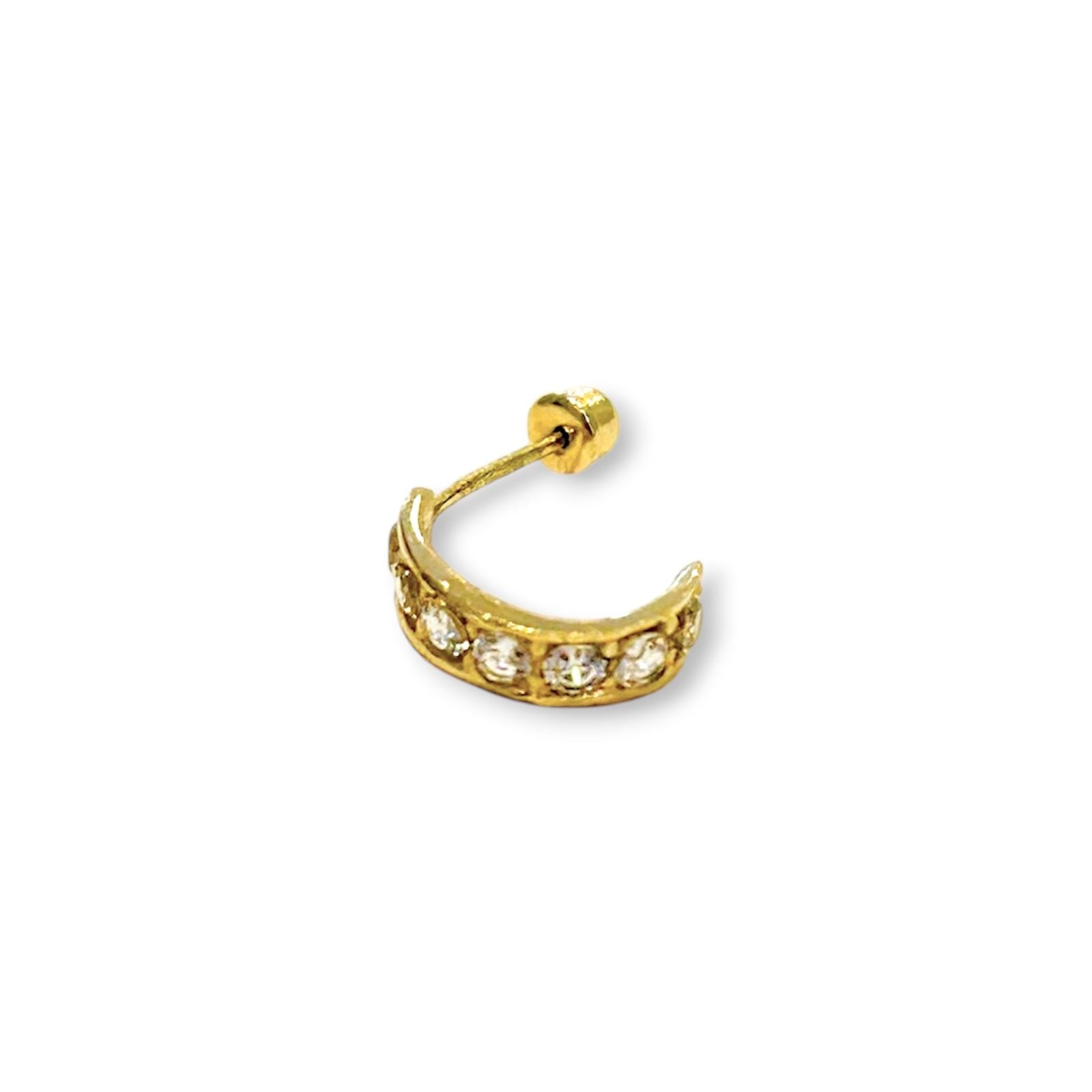 Piercing media arracada zirc Oro10K