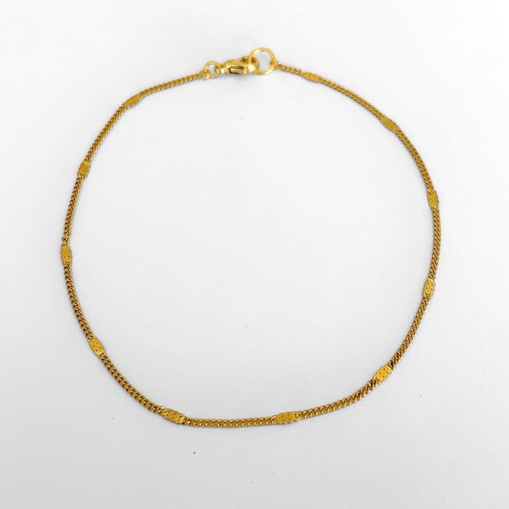 Tobillera dorada lisa