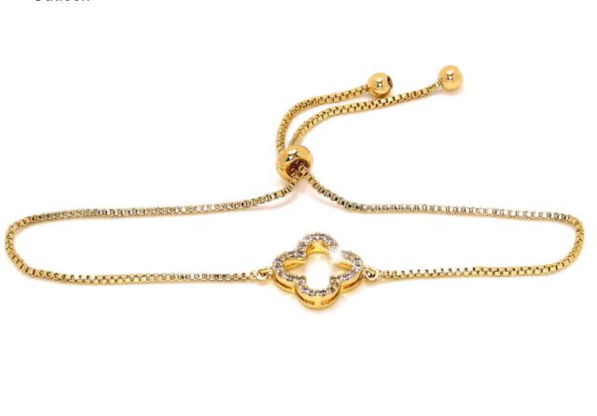 Pulsera trébol zirc ajustable
