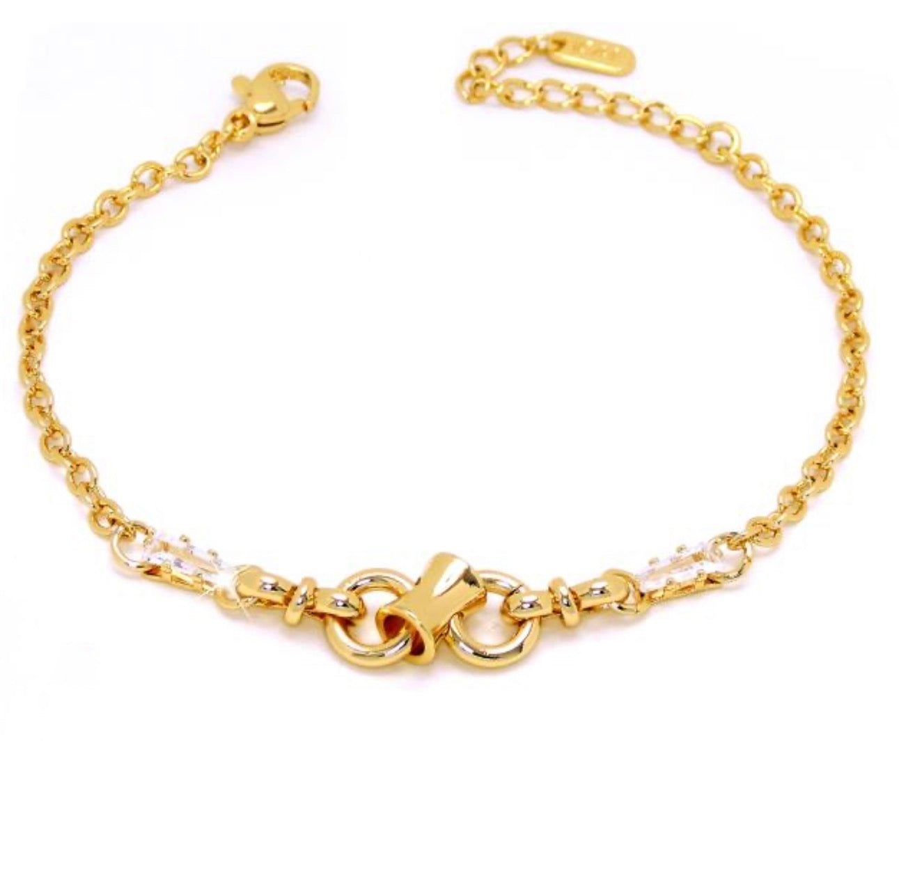 Pulsera aros zirc oro laminado
