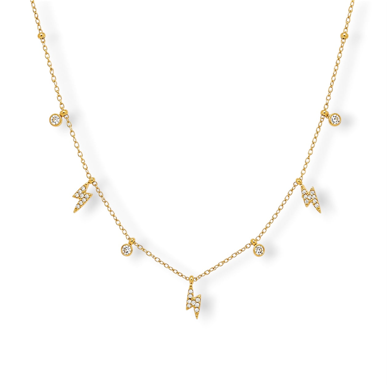 Cadena rayo y zirconia