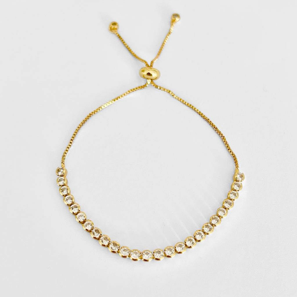 Brazalete zirconias dorado