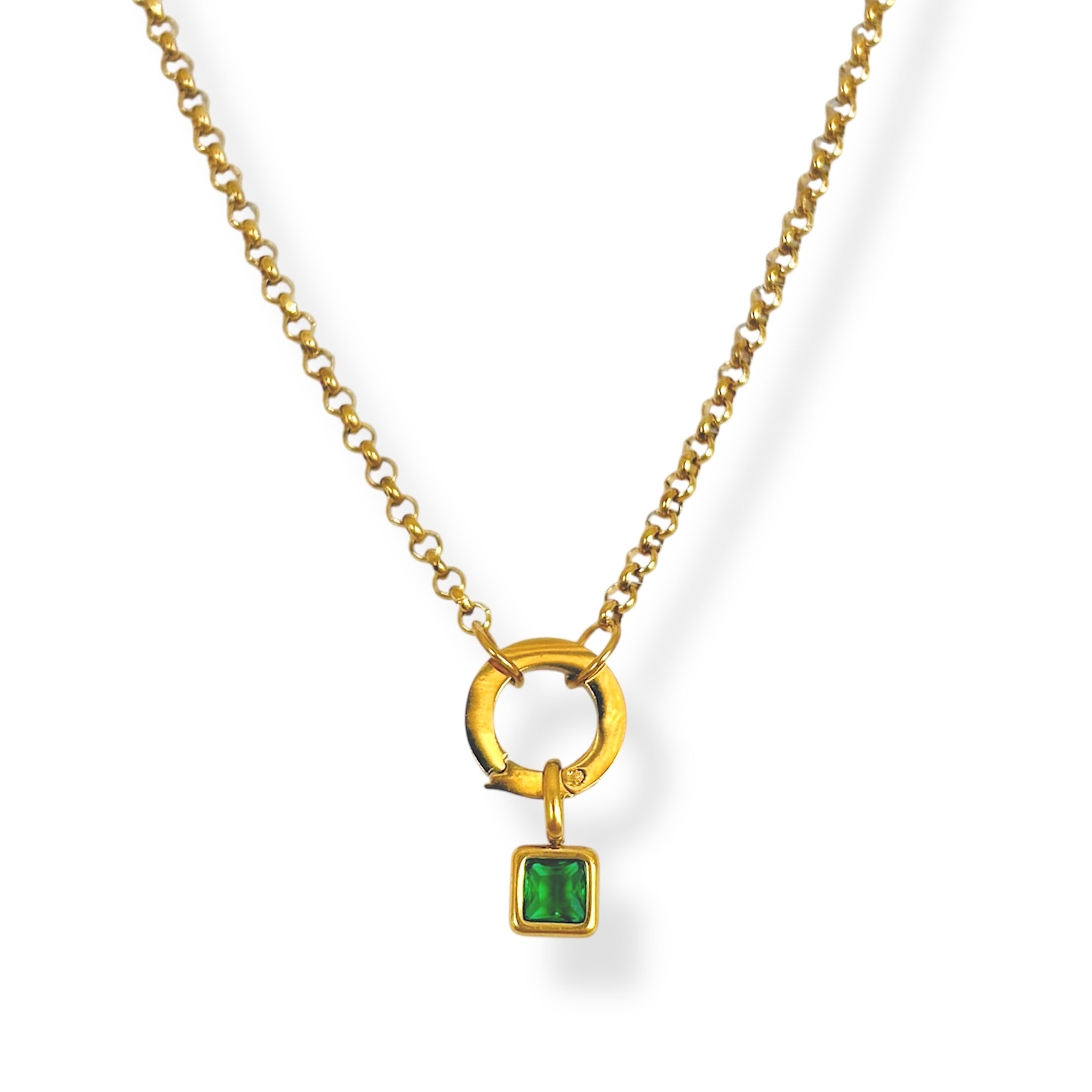 Cadena aro piedra color