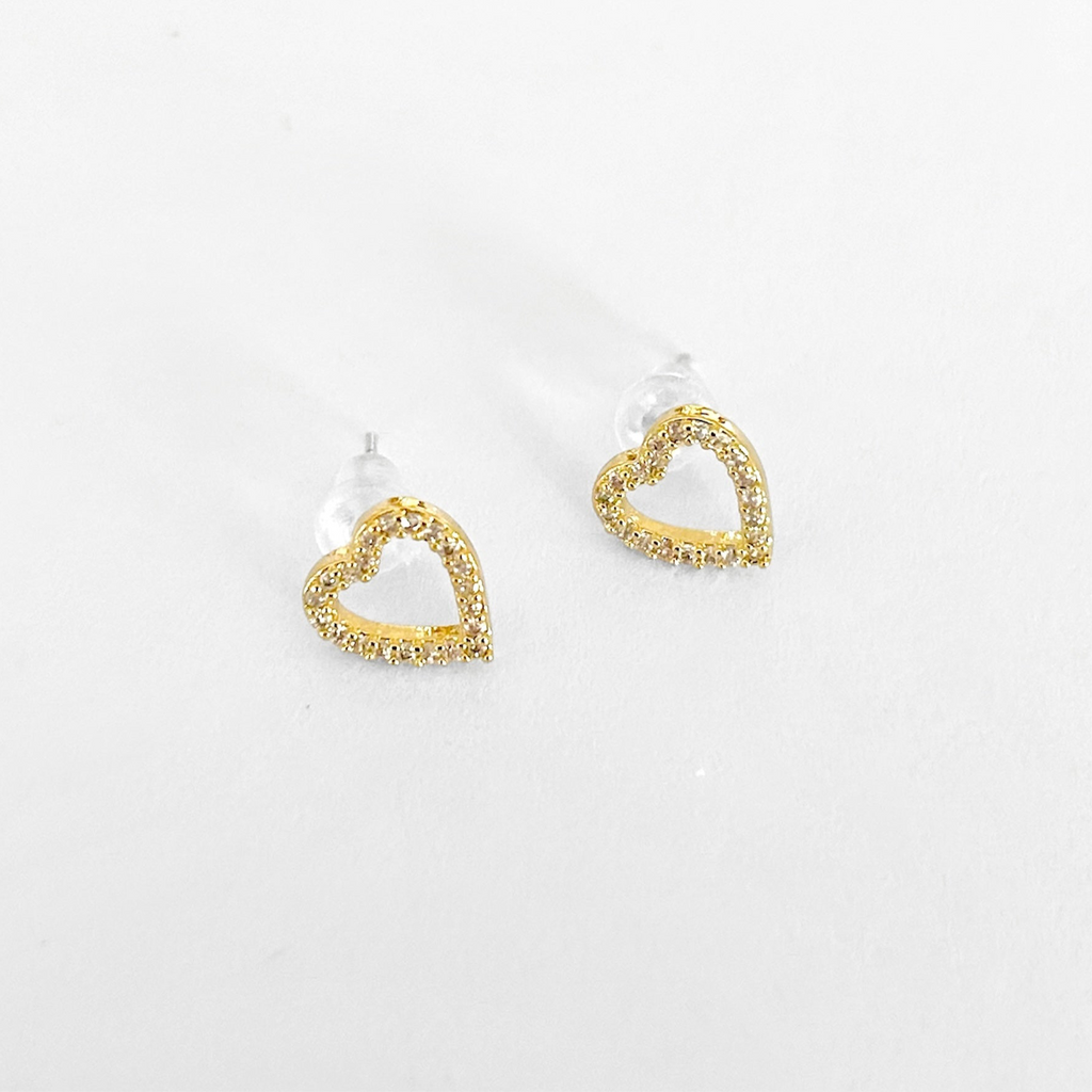 Broqueles silueta corazón zirc