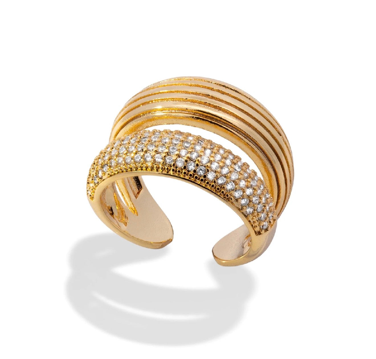 Anillo doble chunky ajustable