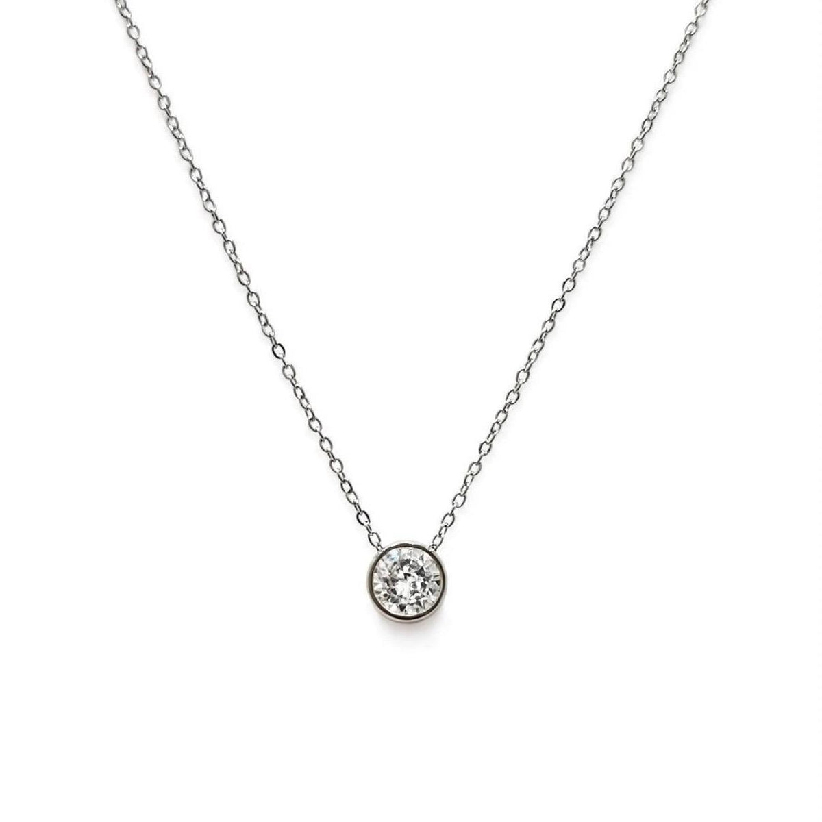 Cadena plata zirconia