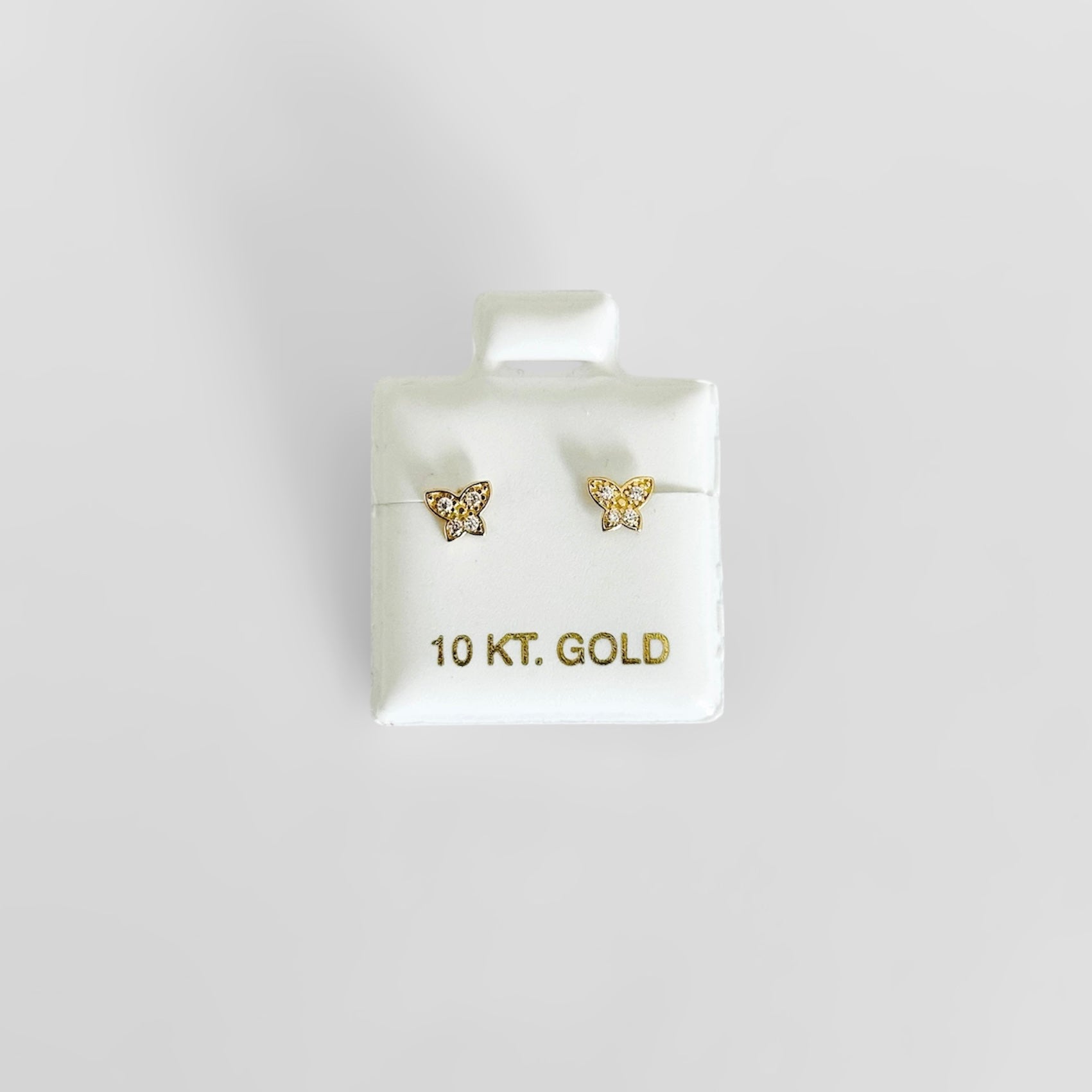 Broqueles mariposa zirc Oro10k