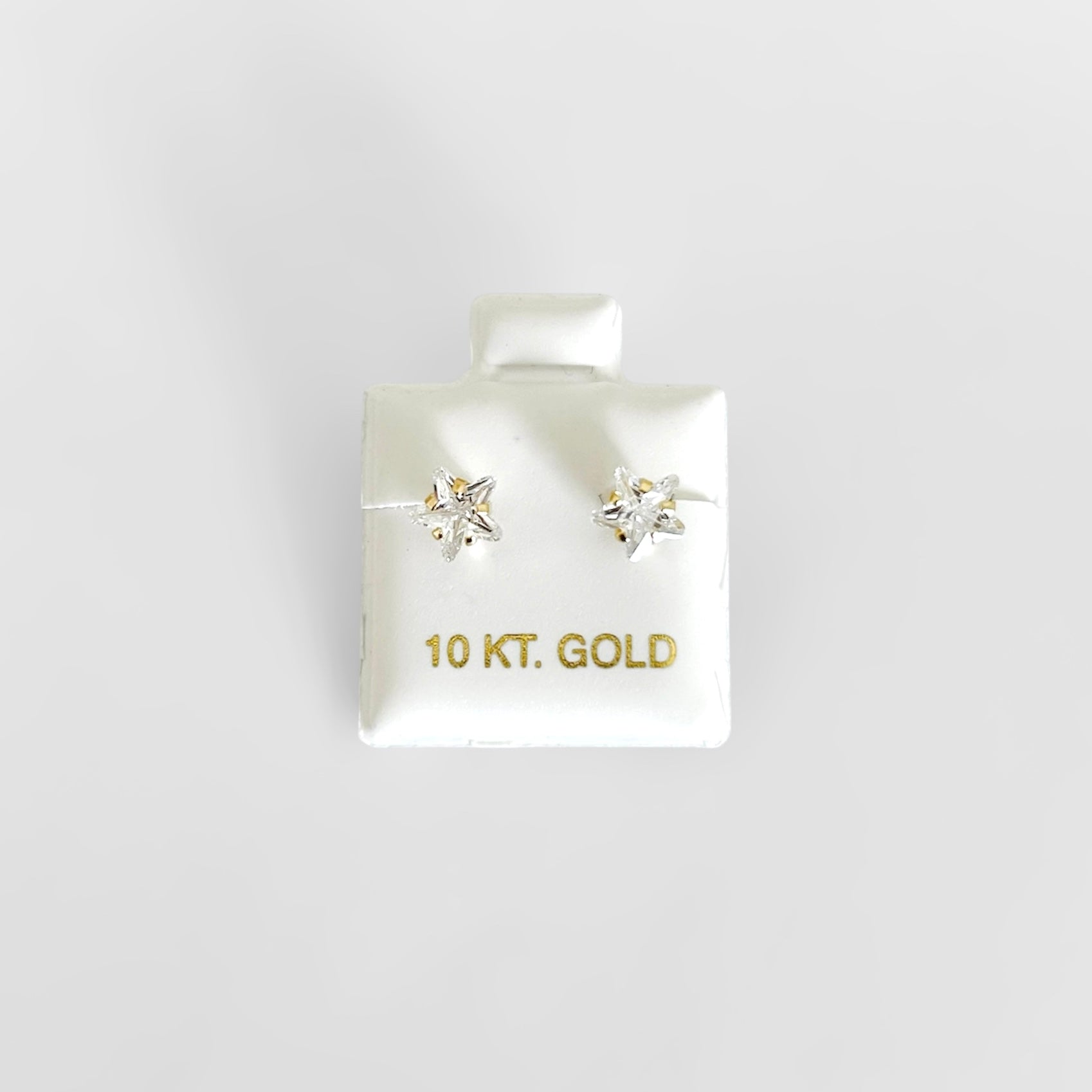 Broqueles estrella zirconia Oro10K