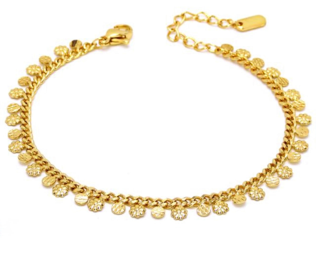 Pulsera girasoles dorada ajustable